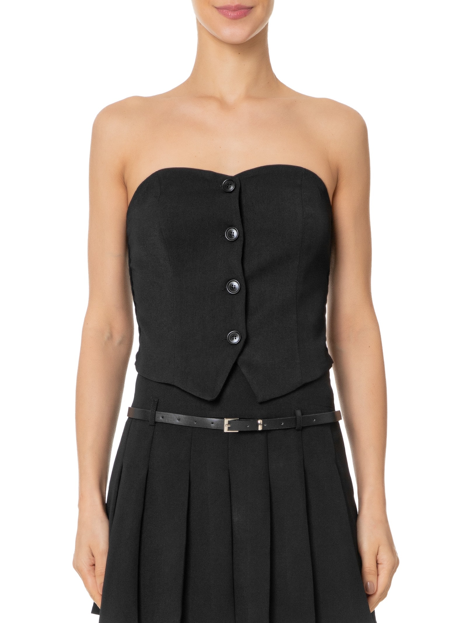 Corset Feminino Sem Alça Preto Market 33