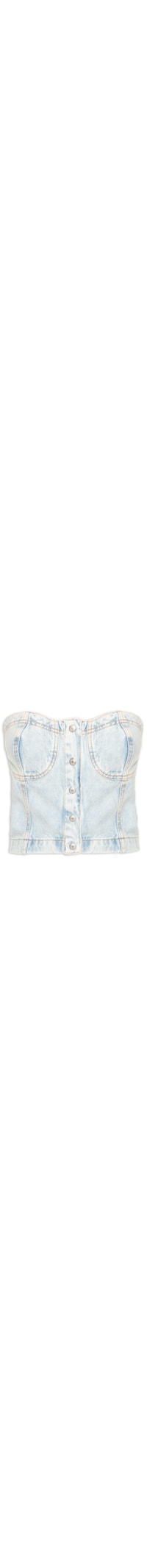 Corset Jeans Botões Vista - Azul