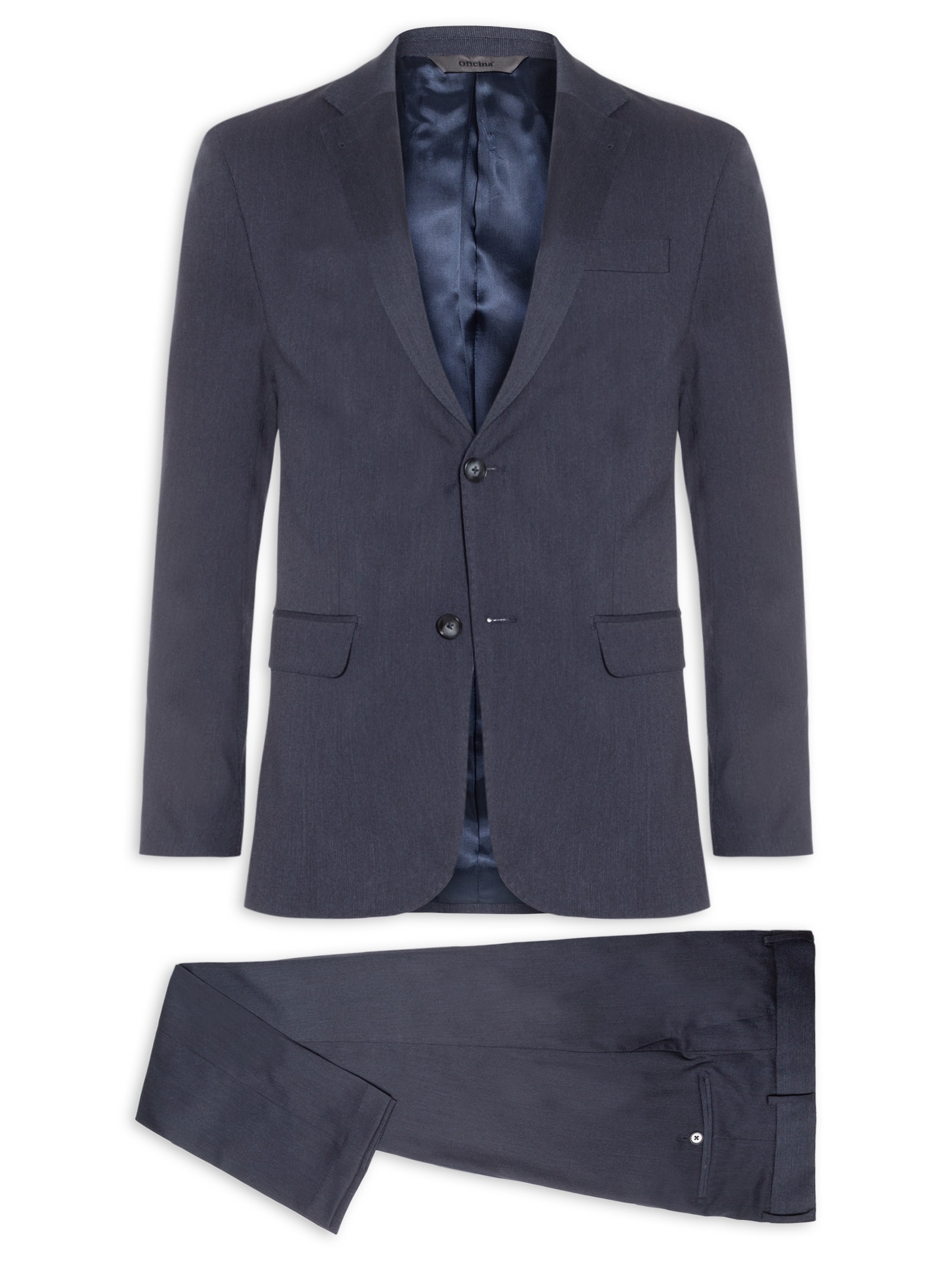 Costume Masculino Misto Viscose Liso Azul Oficina Reserva