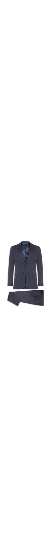 Costume Masculino Misto Viscose Liso - Azul