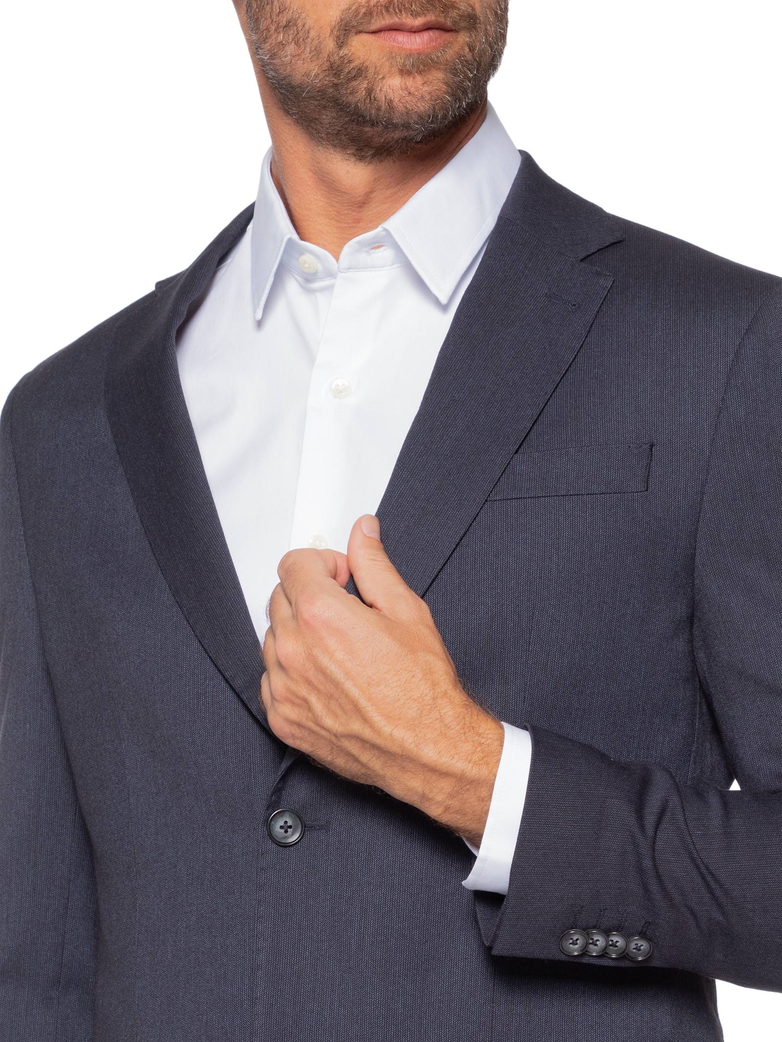 Costume Masculino Misto Viscose Liso Azul Oficina Reserva