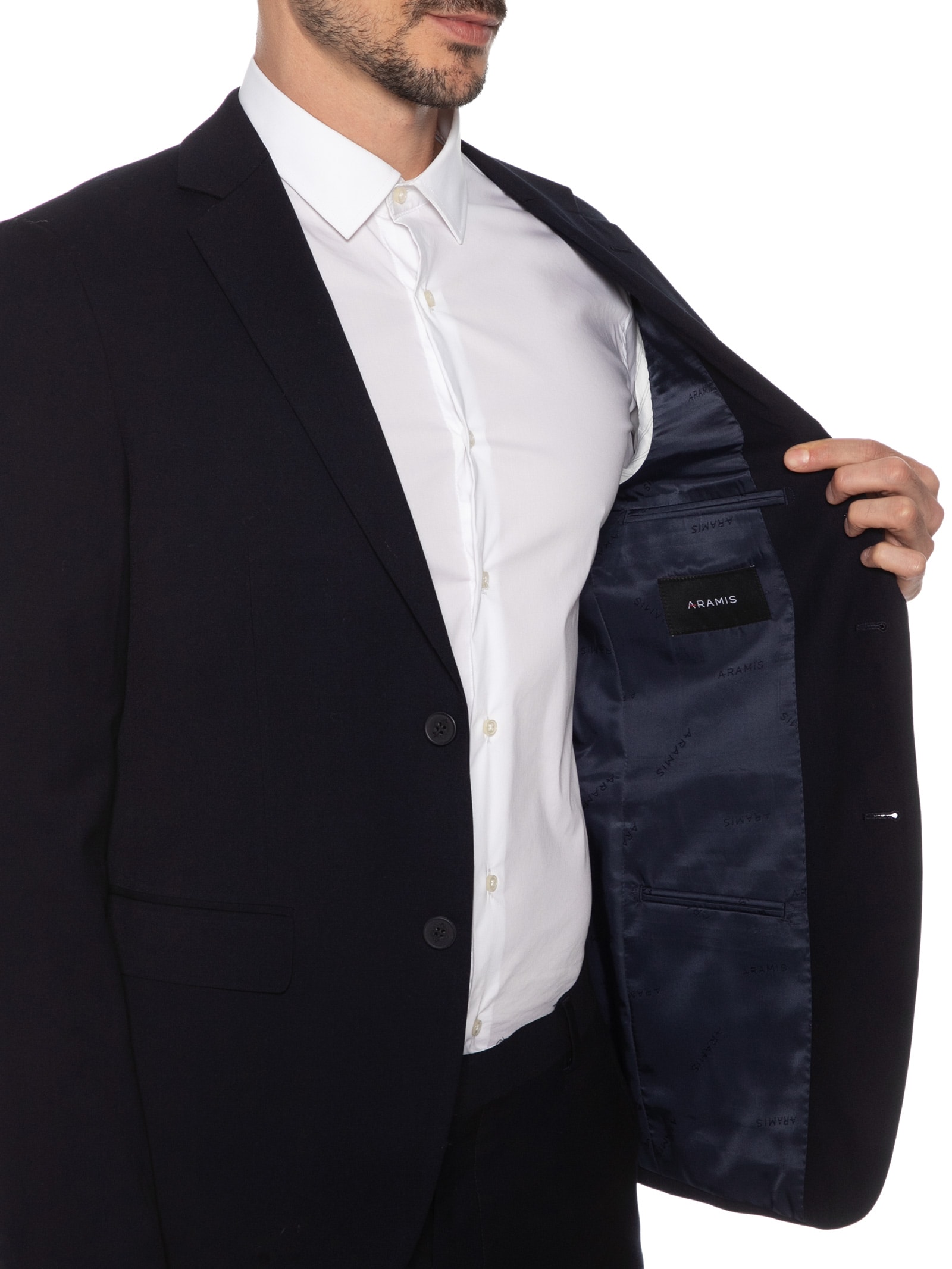 Costume Masculino Regular Em Poliviscose Azul Aramis