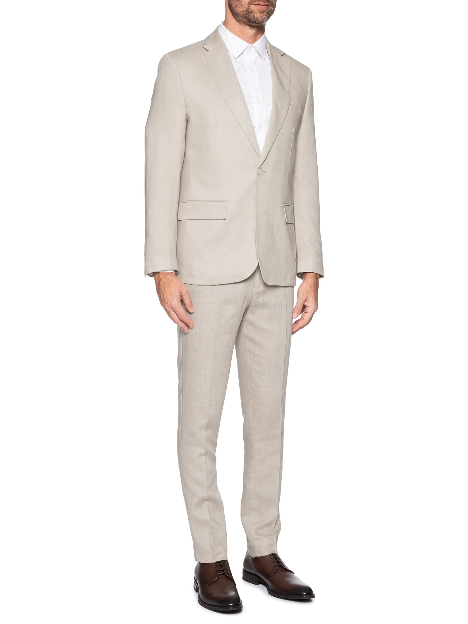 Costume Masculino Social Slim Bege '2 Essential