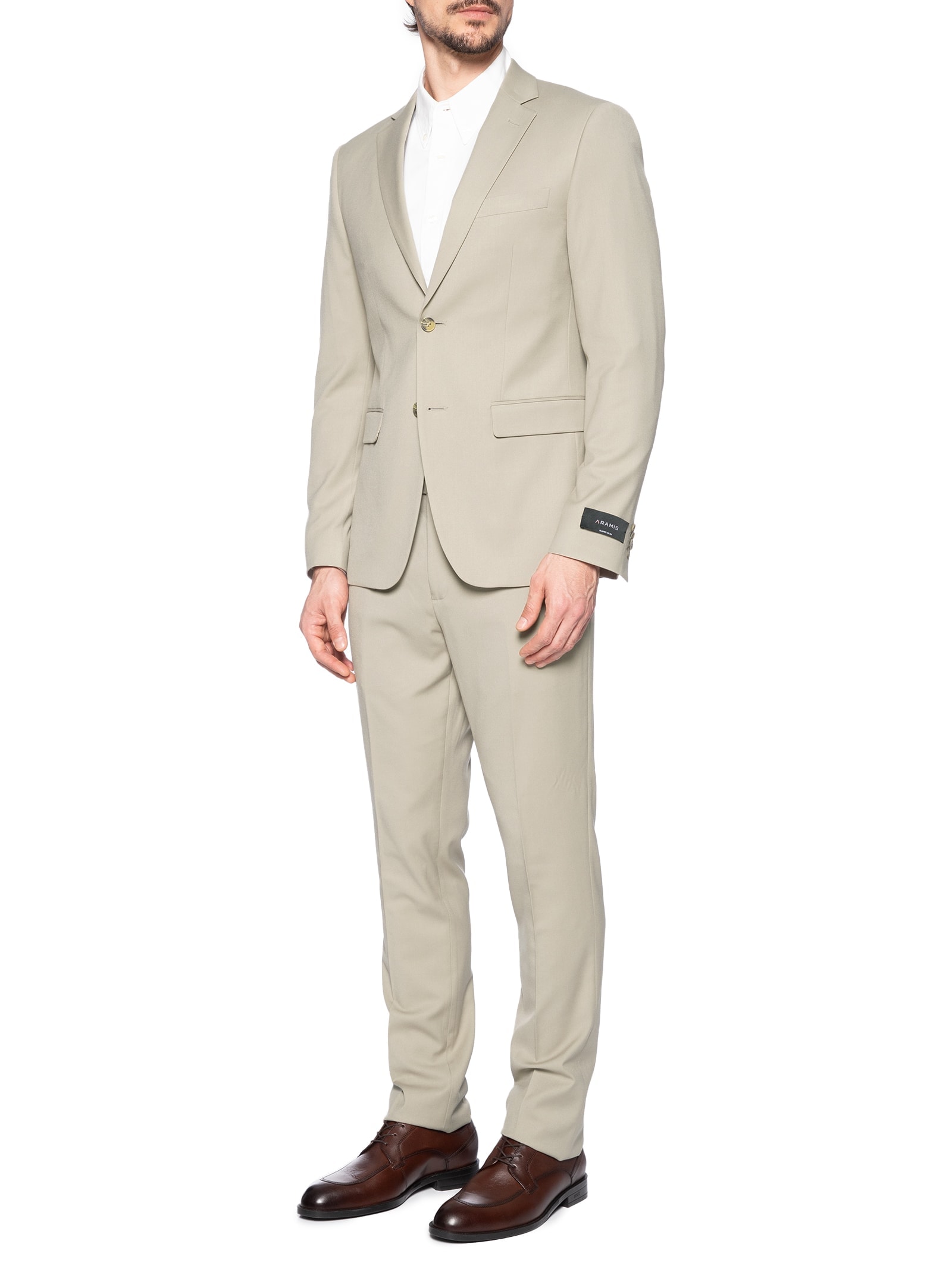 Costume Masculino Super Slim Pv Com Elastano Bege Aramis