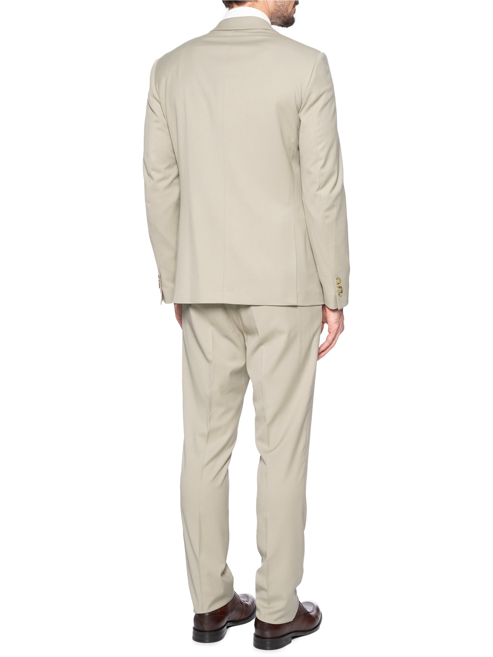 Costume Masculino Super Slim Pv Com Elastano Bege Aramis