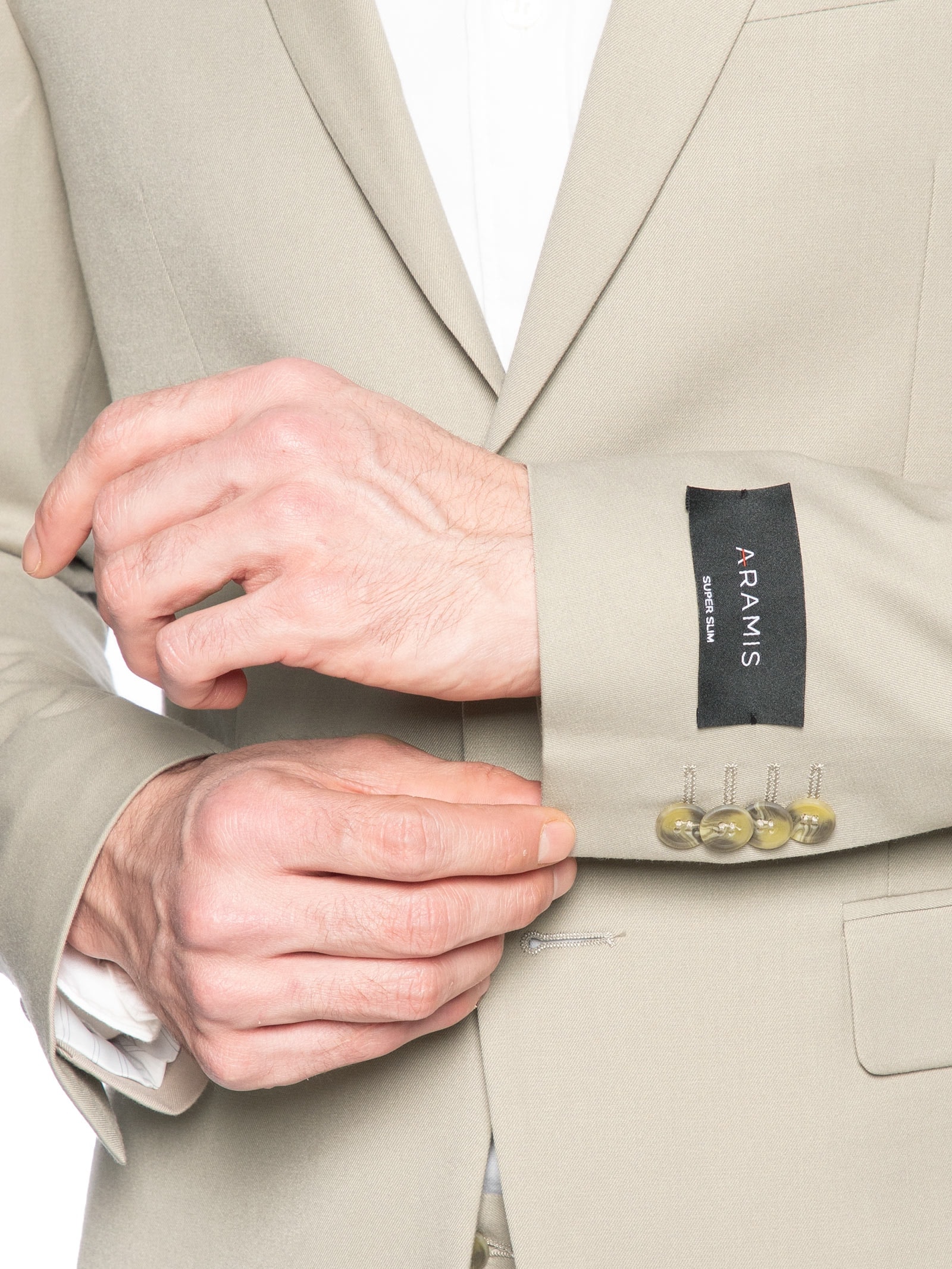 Costume Masculino Super Slim Pv Com Elastano Bege Aramis