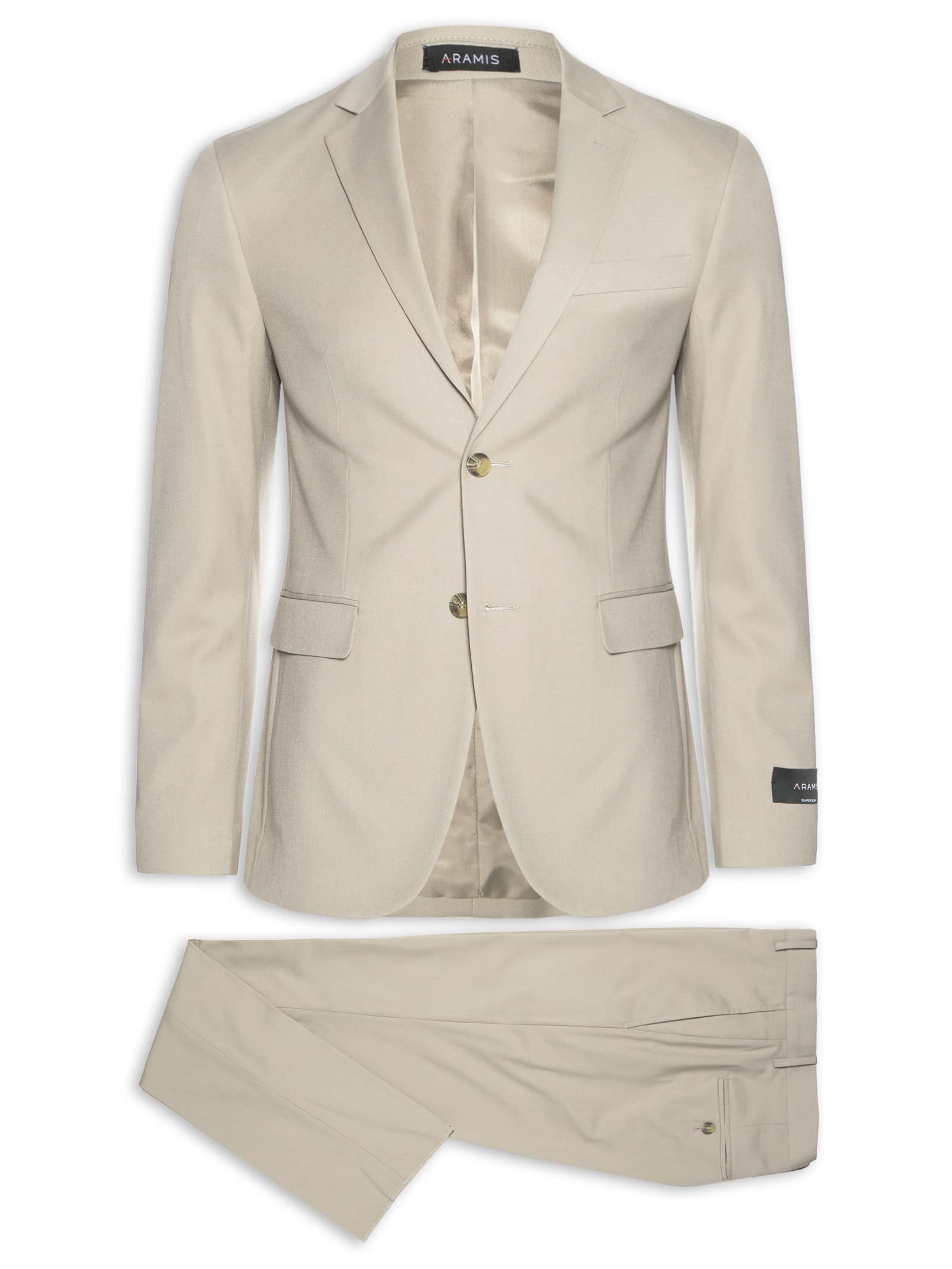 Costume Masculino Super Slim Pv Com Elastano Bege Aramis