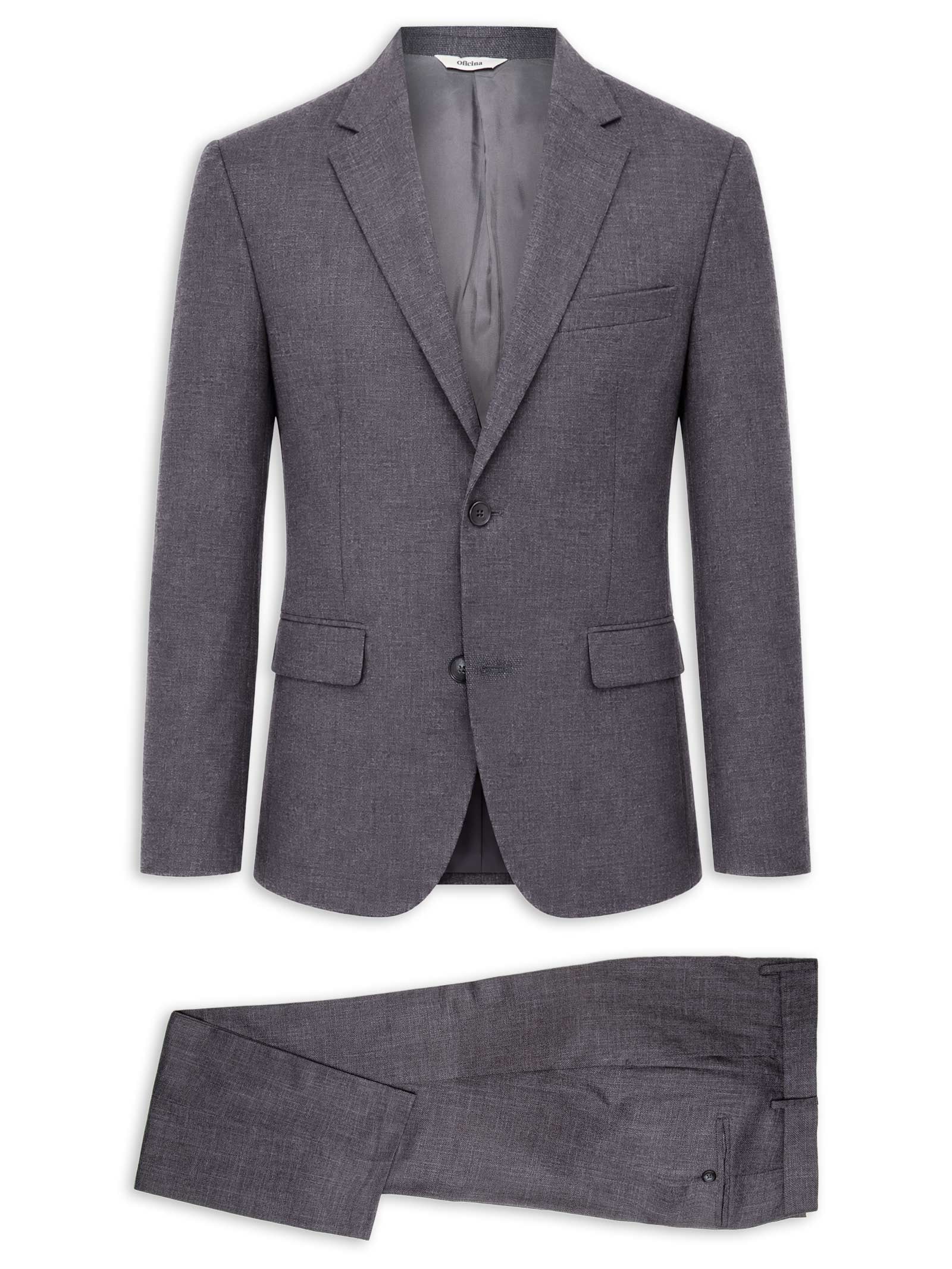 Costume Terno Masculino Falso Liso Cinza Oficina Reserva