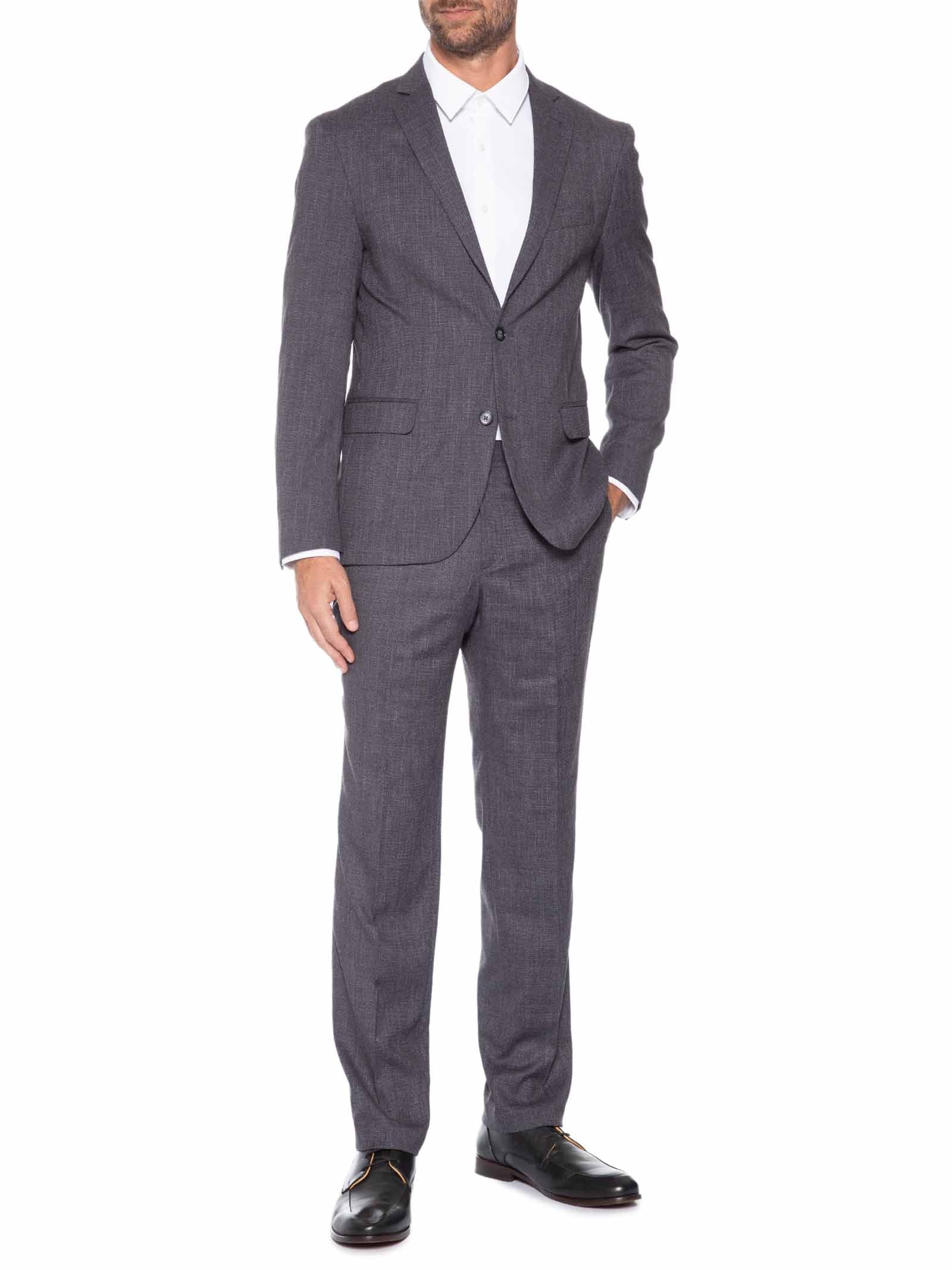 Costume Terno Masculino Falso Liso Cinza Oficina Reserva