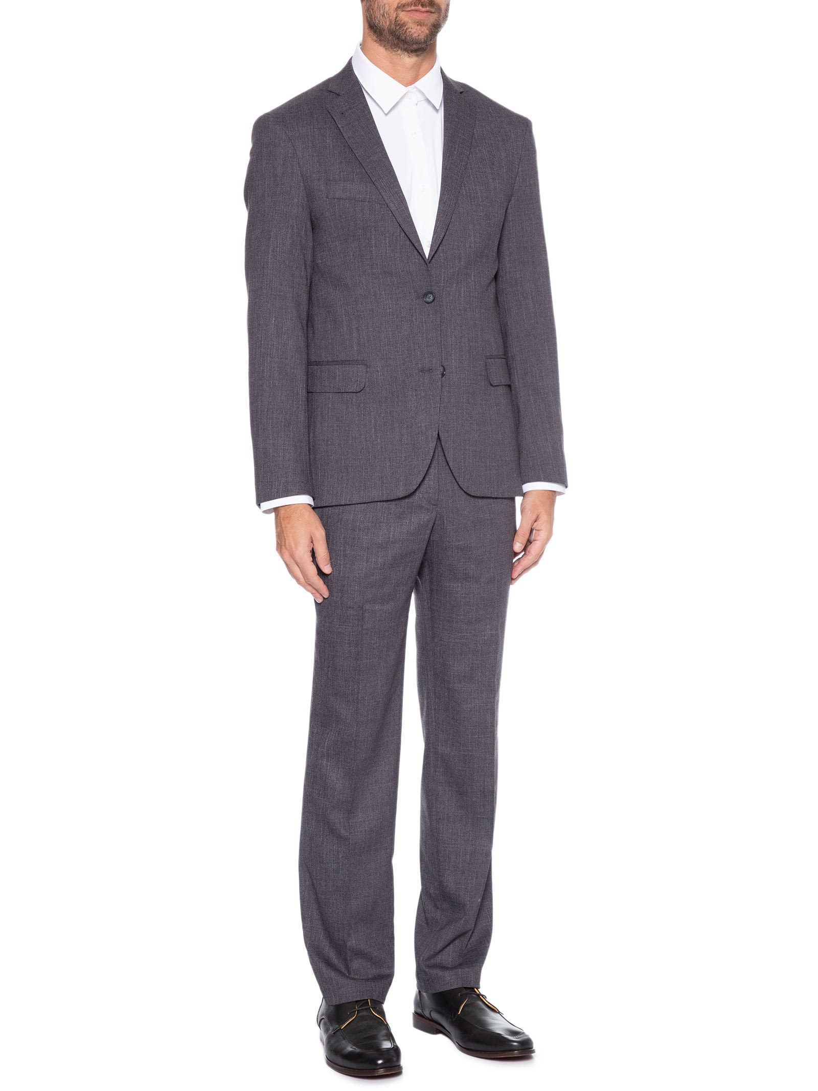 Costume Terno Masculino Falso Liso Cinza Oficina Reserva
