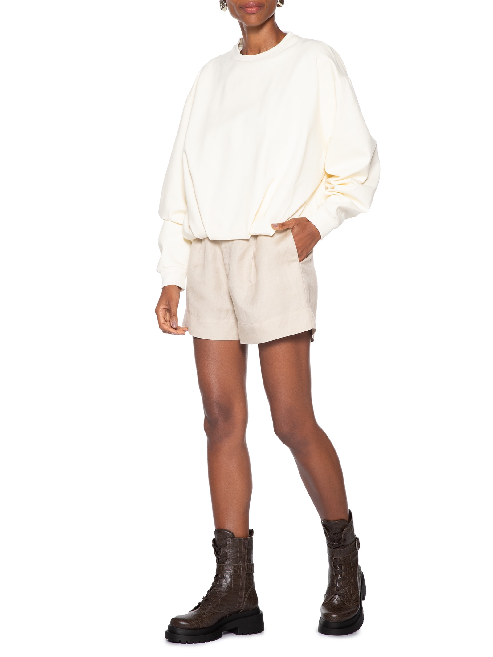 Coturno Feminino Biker Em Couro Com Fivela Marrom Basiq