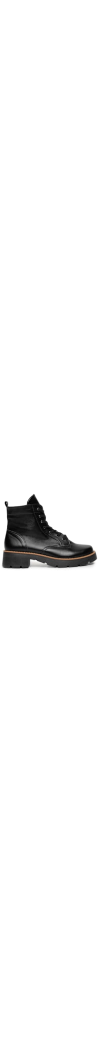 Coturno Feminino Couro Cano Baixo - Preto