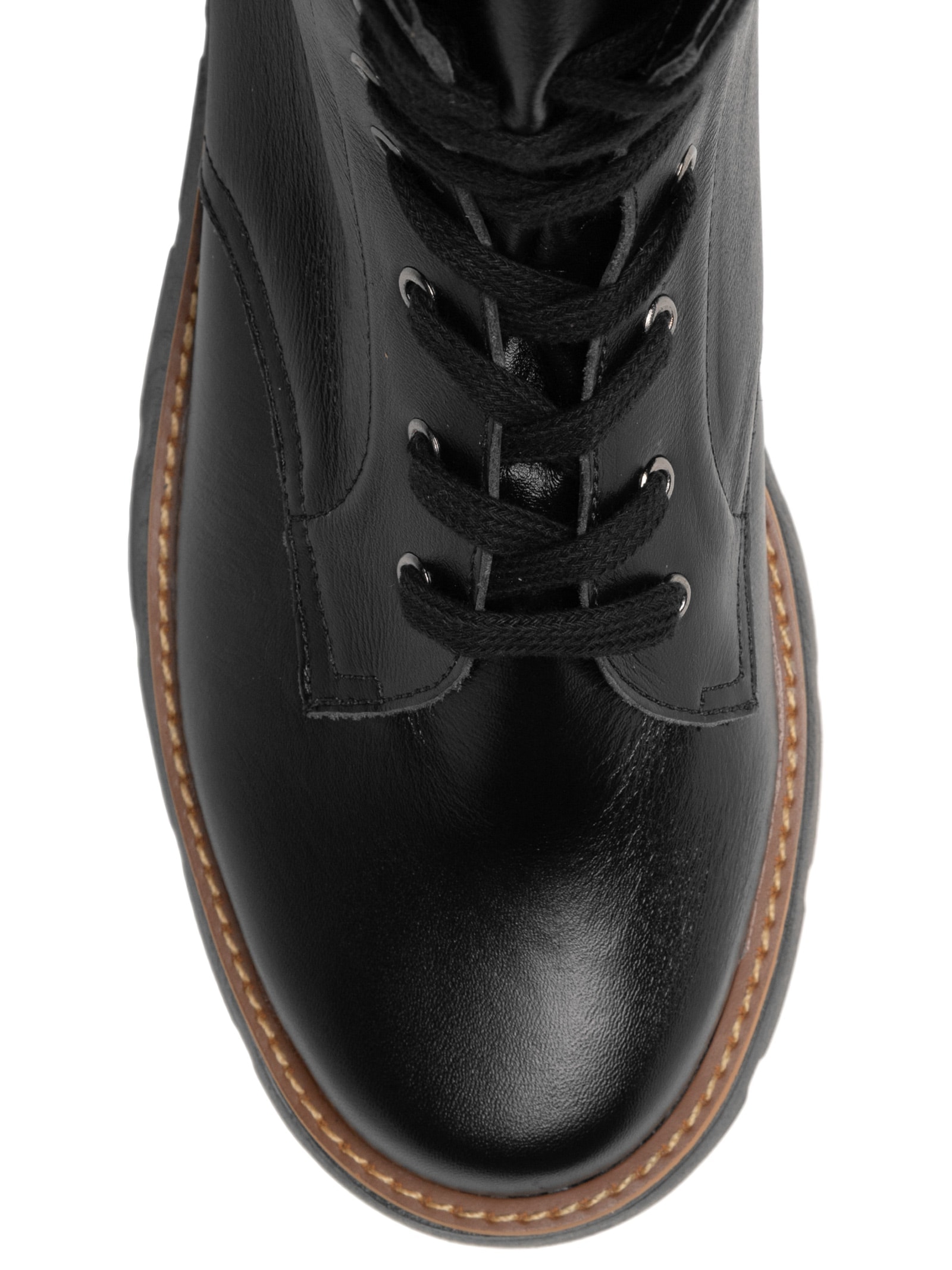 Coturno Feminino Couro Cano Baixo Preto Basiq