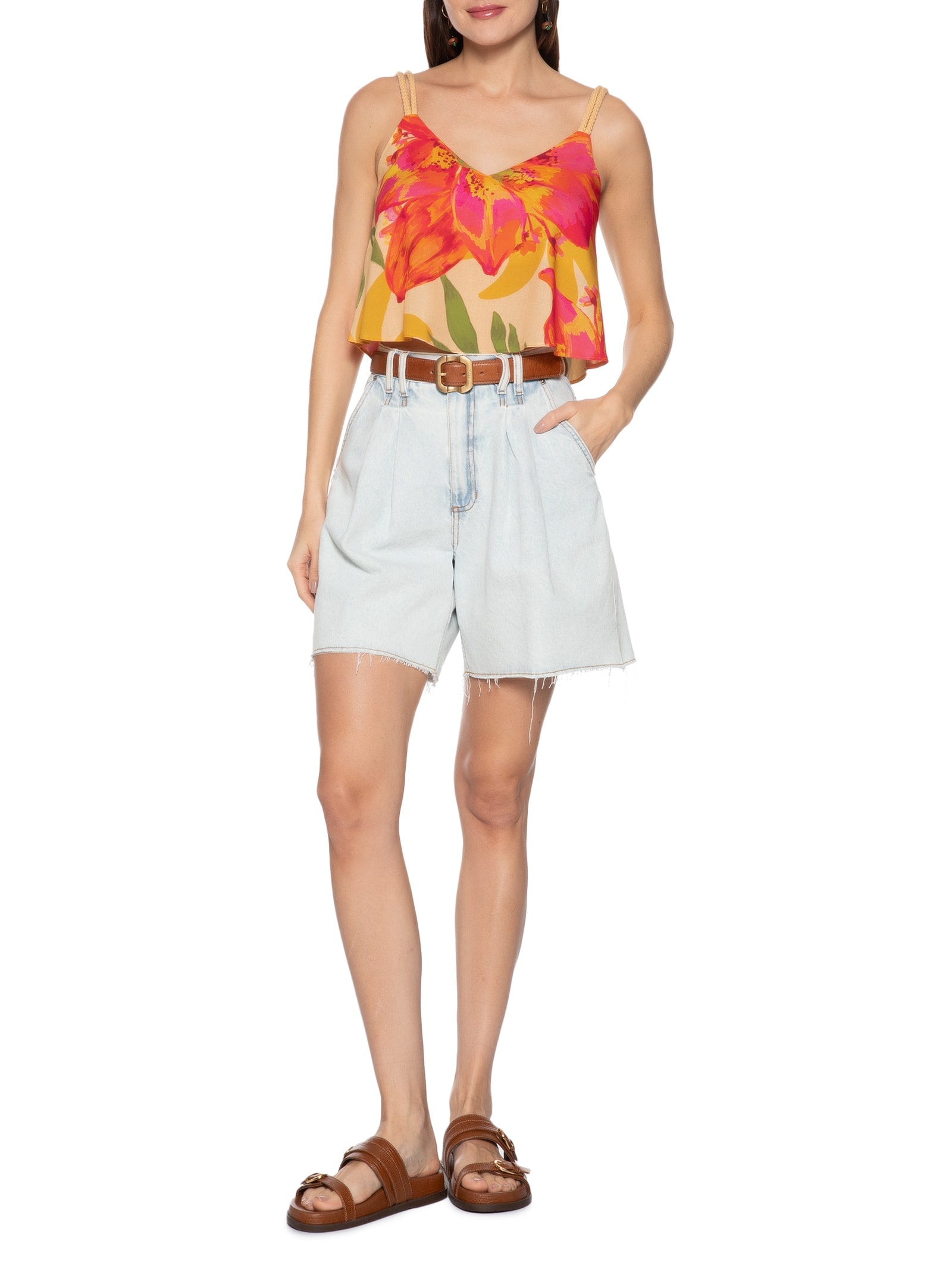Cropped Alça Corda Amarelo Cacay