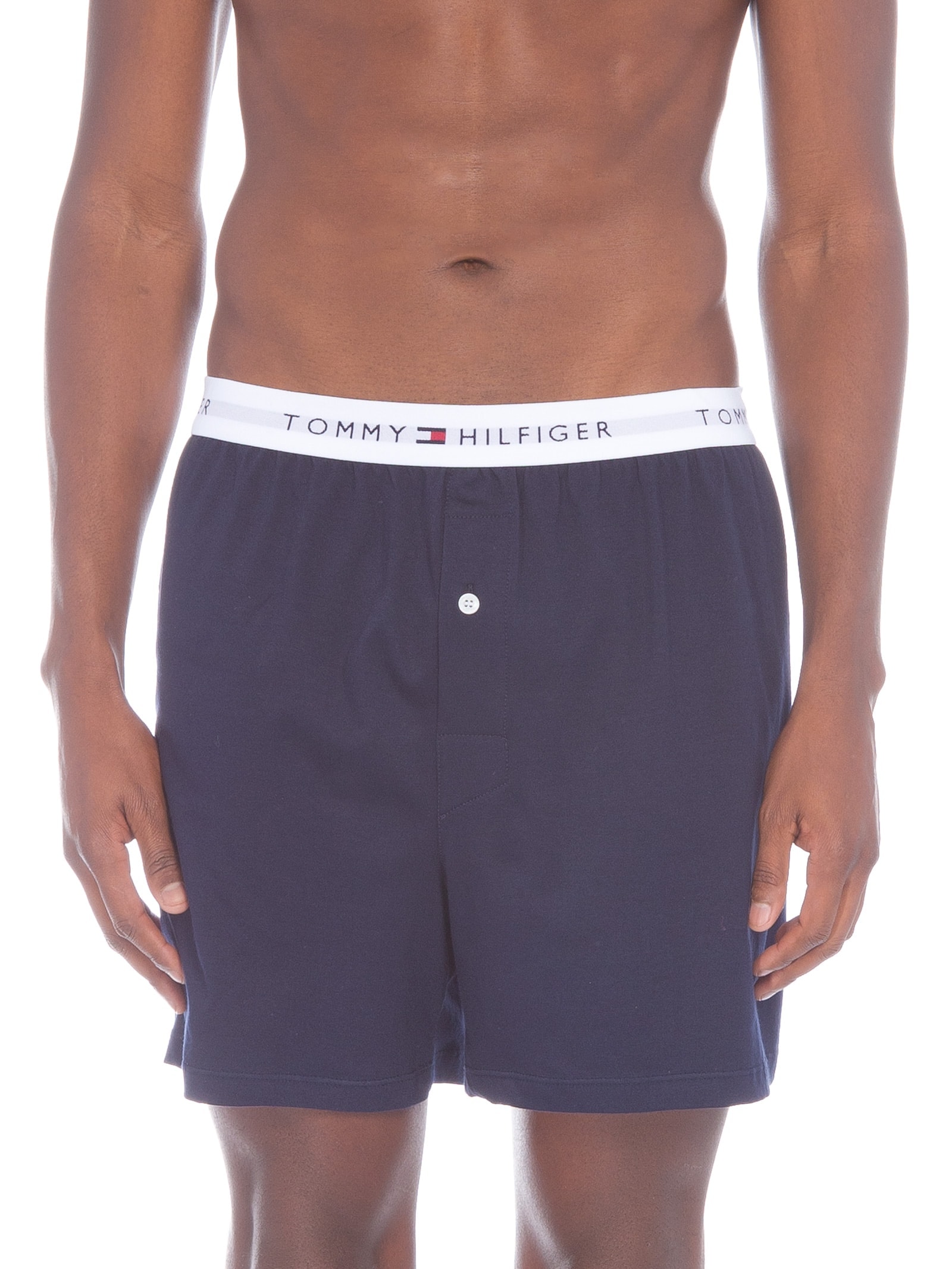 Cueca Basics Core Knit Interlock Athletic Box Azul    Tommy Hilfiger