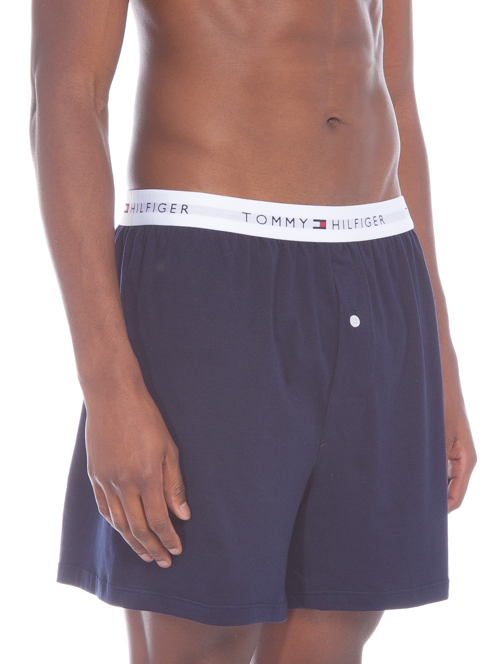 Cueca Basics Core Knit Interlock Athletic Box Azul    Tommy Hilfiger