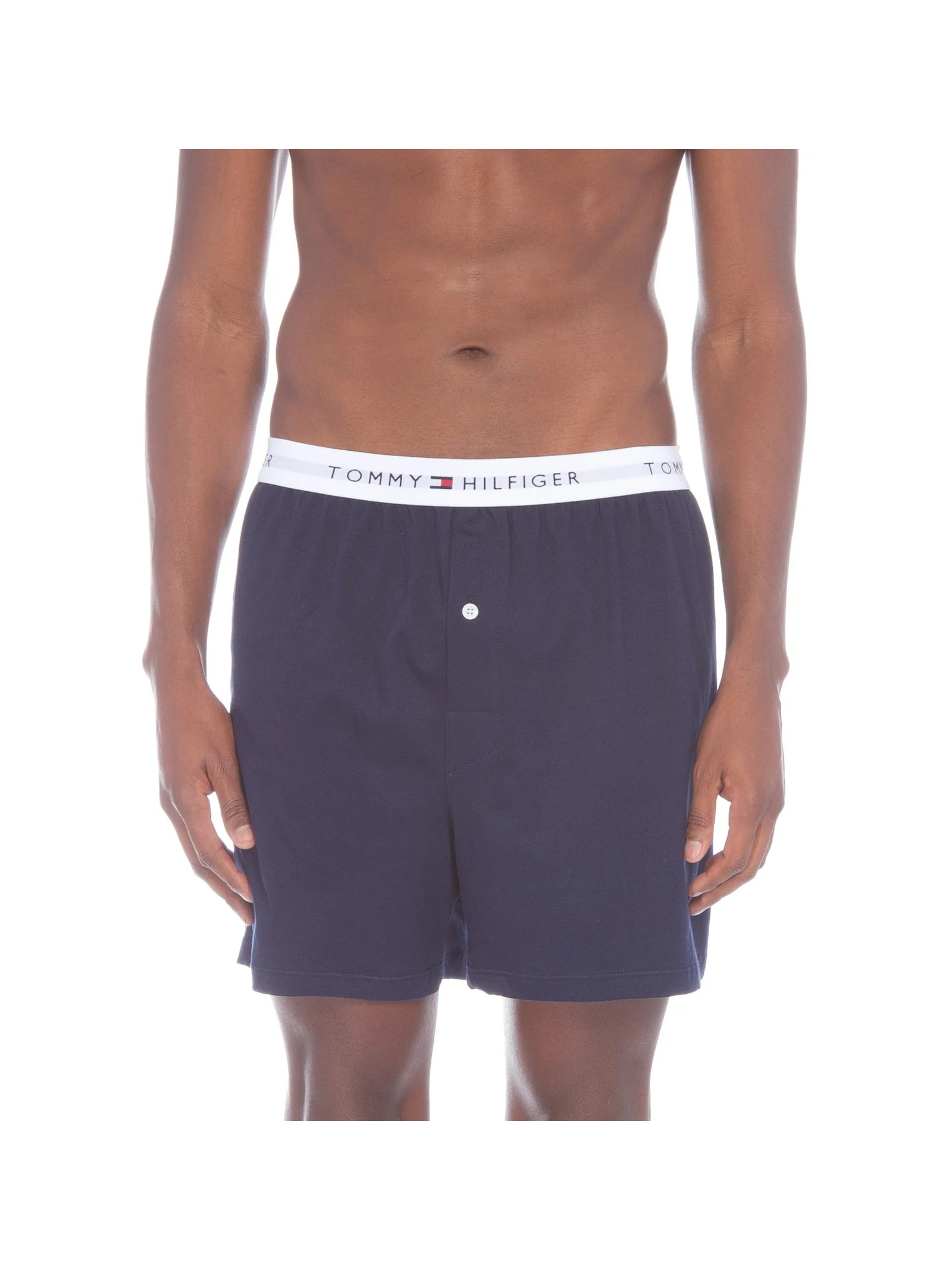 Cueca Basics Core Knit Interlock Athletic Box Azul    Tommy Hilfiger