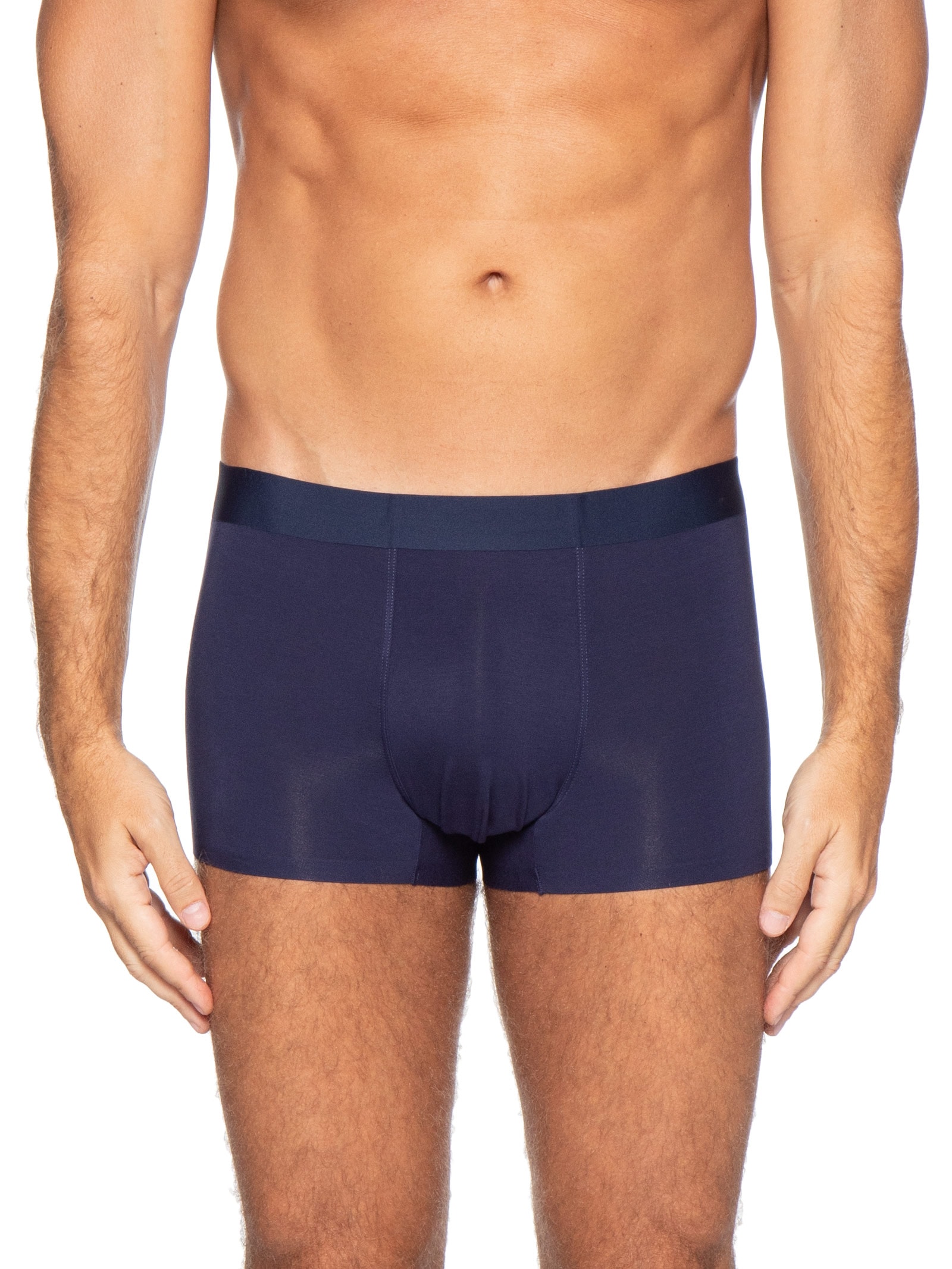 Cueca Box Modal Com Elastano Azul Basiq Men