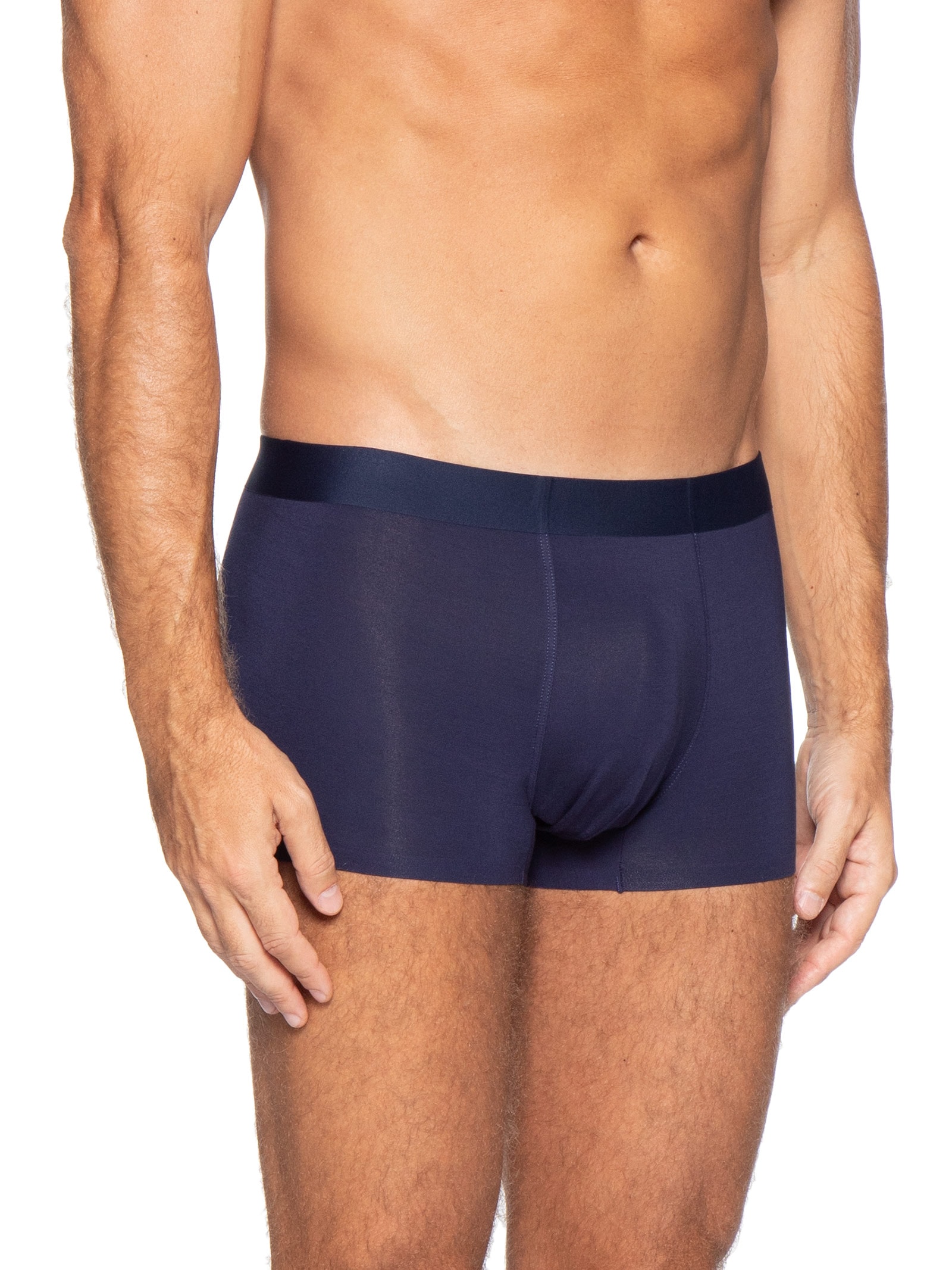 Cueca Box Modal Com Elastano Azul Basiq Men