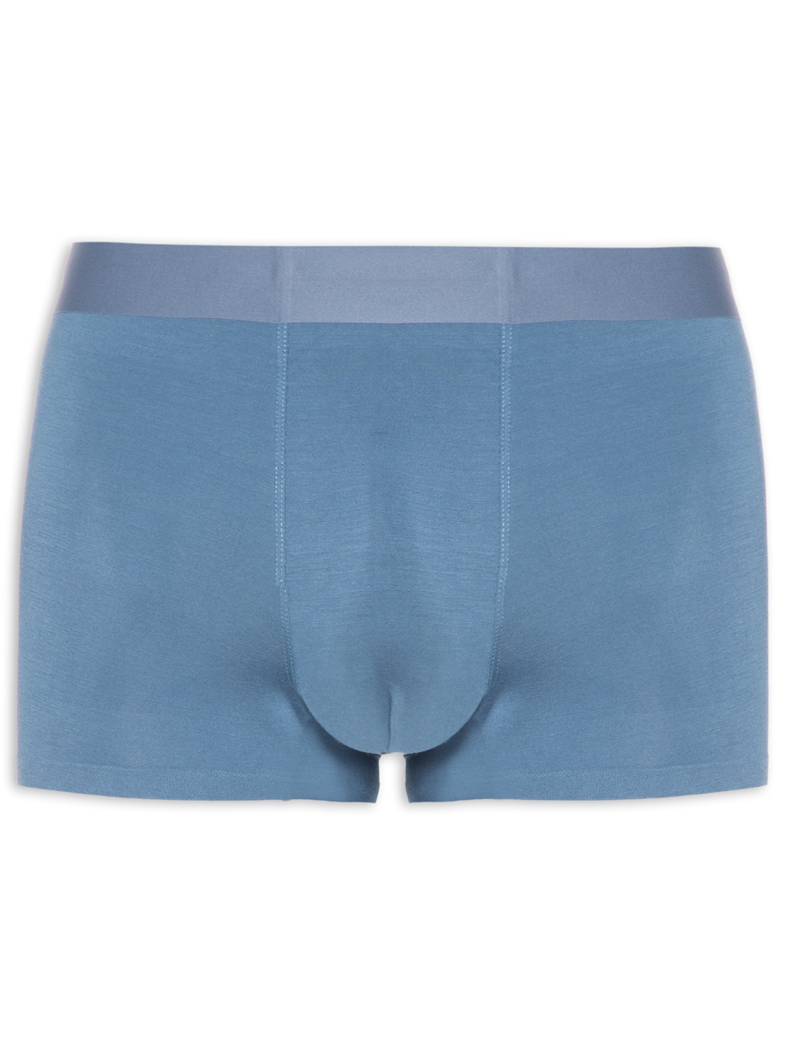 Cueca Box Modal Com Elastano Azul Basiq Men