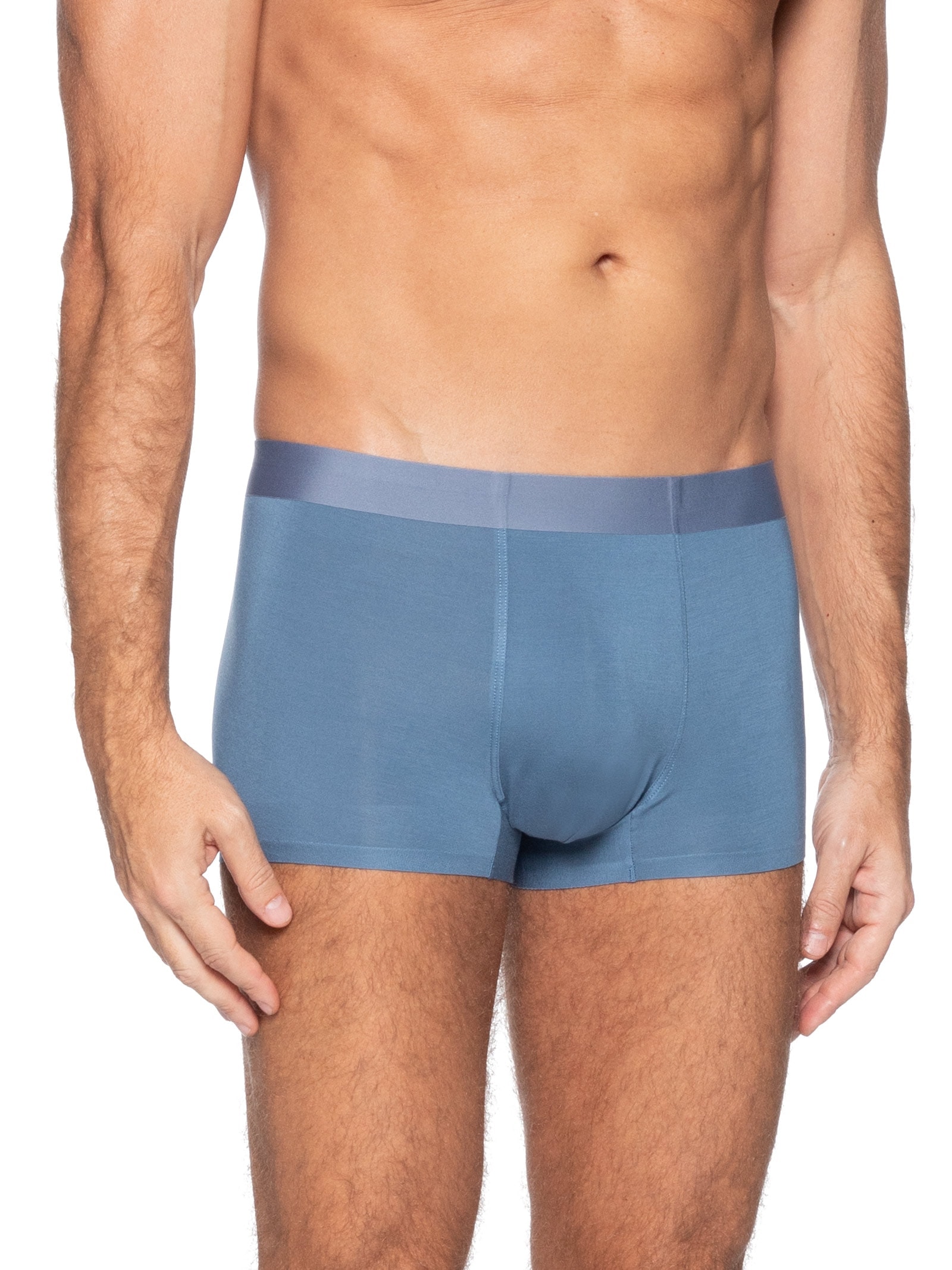 Cueca Box Modal Com Elastano Azul Basiq Men