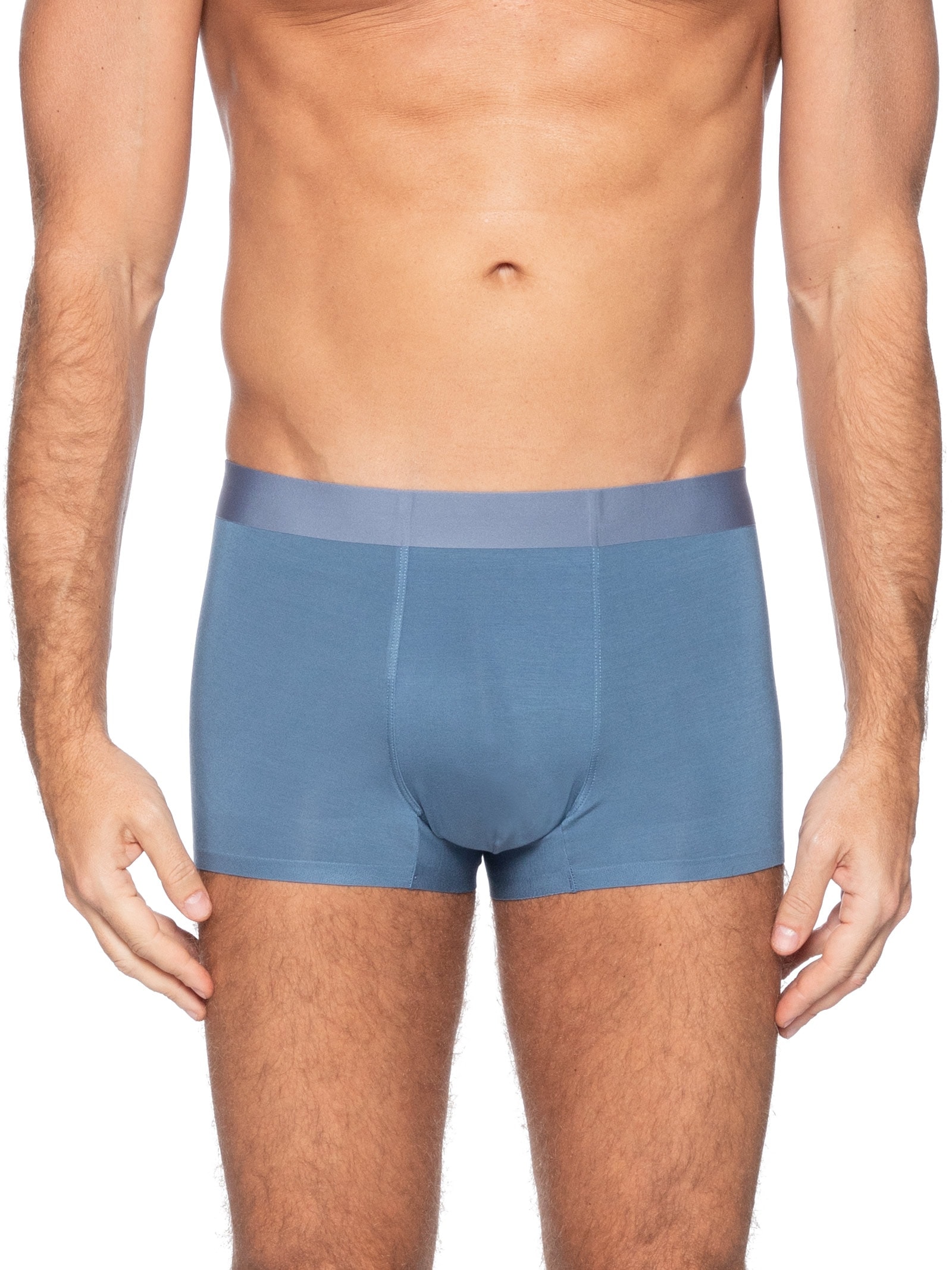 Cueca Box Modal Com Elastano Azul Basiq Men