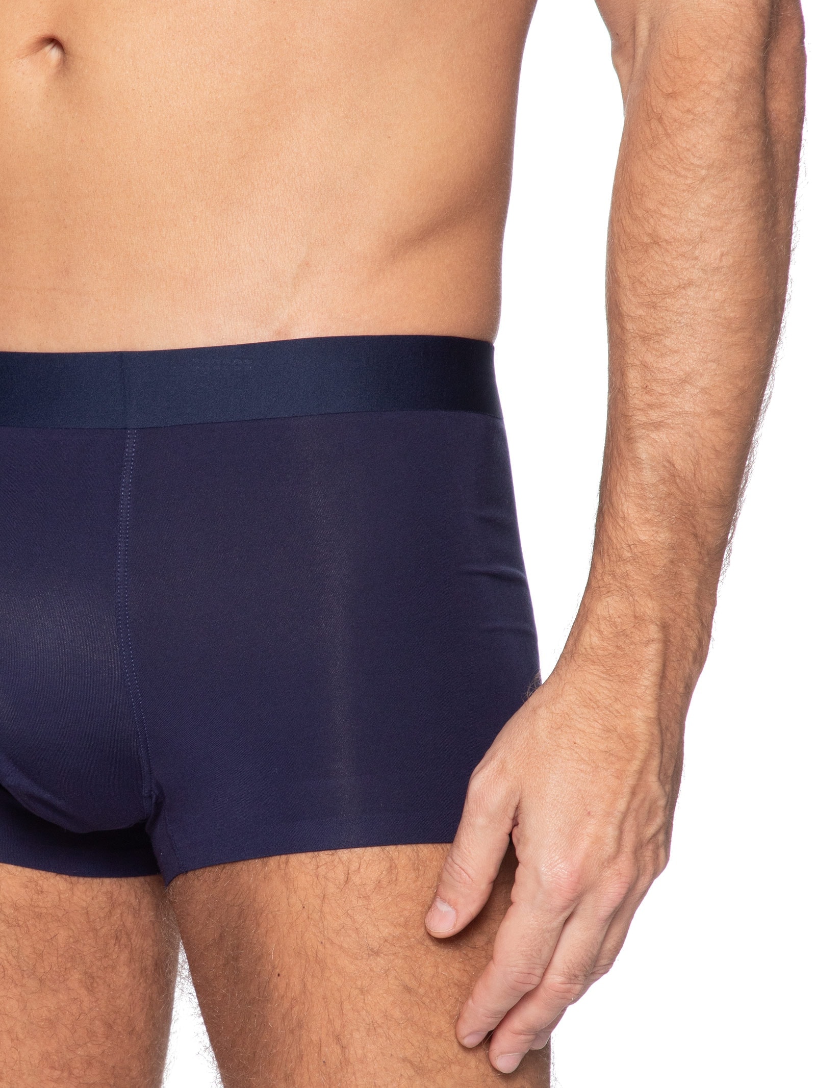 Cueca Box Modal Com Elastano Azul Basiq Men