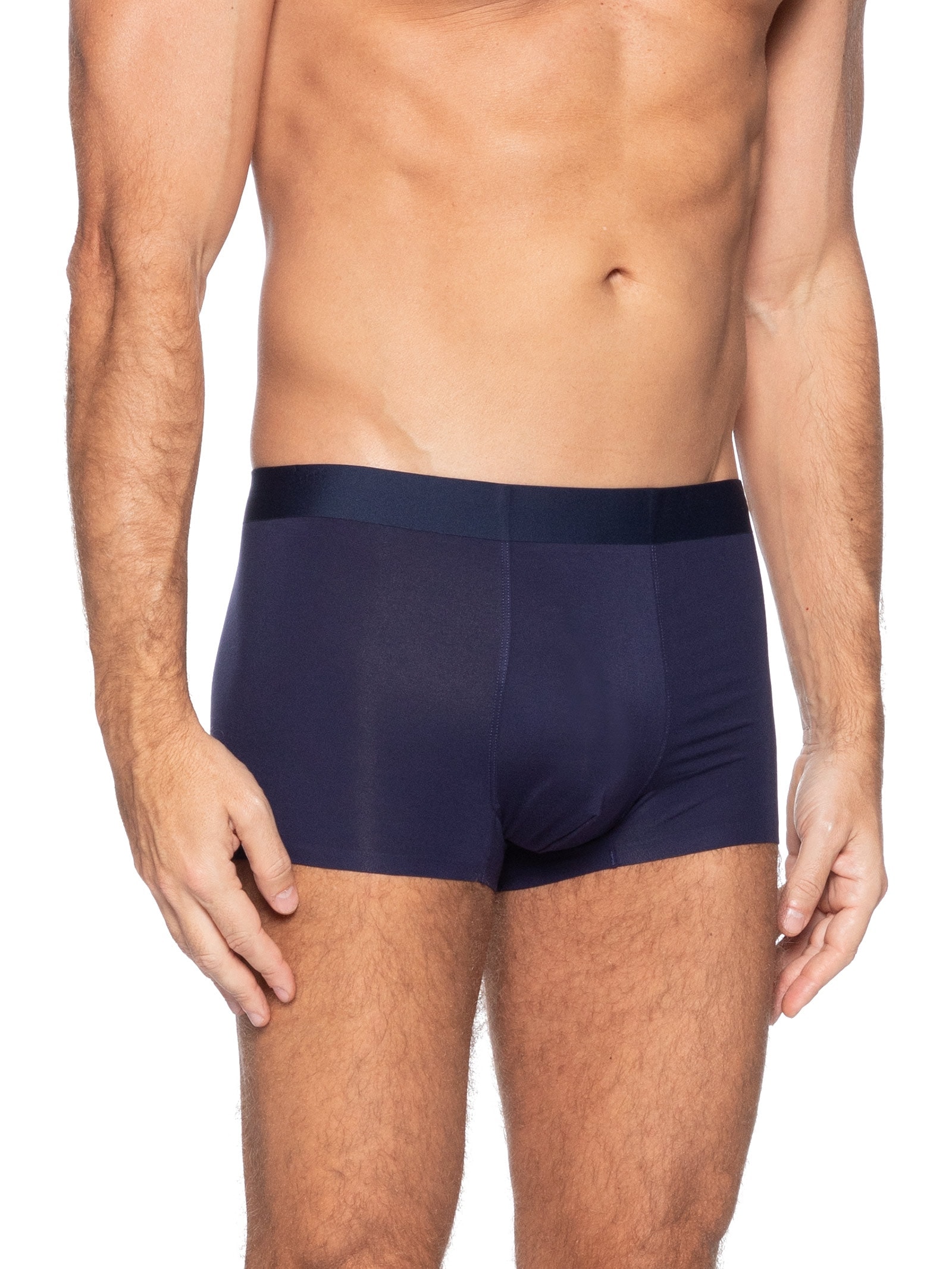 Cueca Box Modal Com Elastano Azul Basiq Men