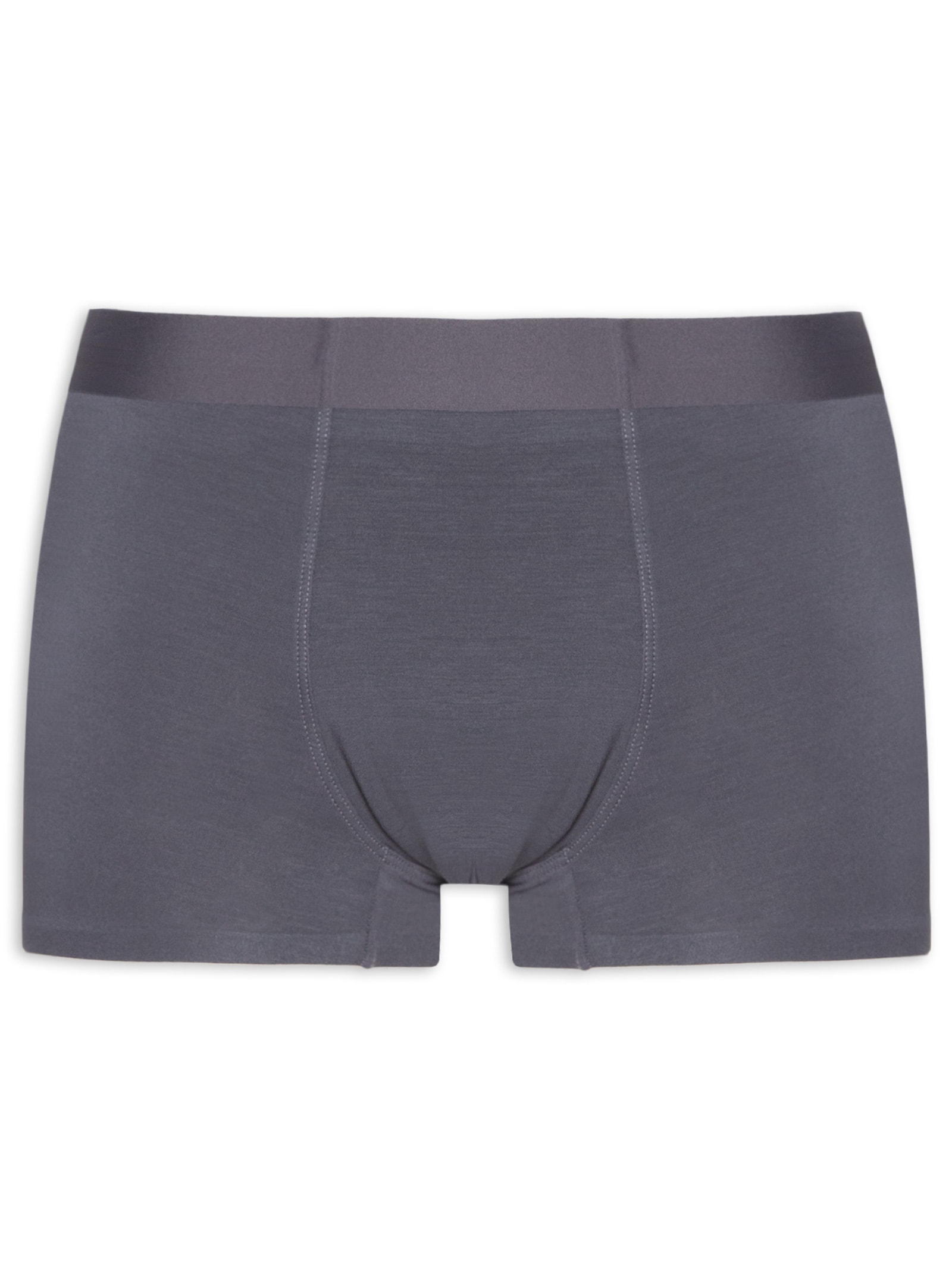 Cueca Box Modal Com Elastano Cinza Basiq Men
