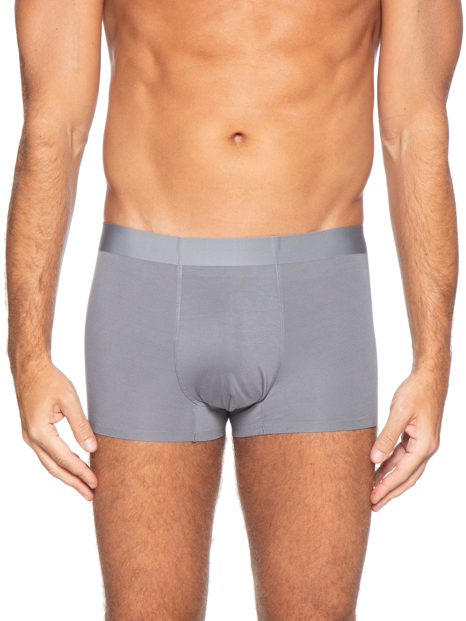 Cueca Box Modal Com Elastano Cinza Basiq Men