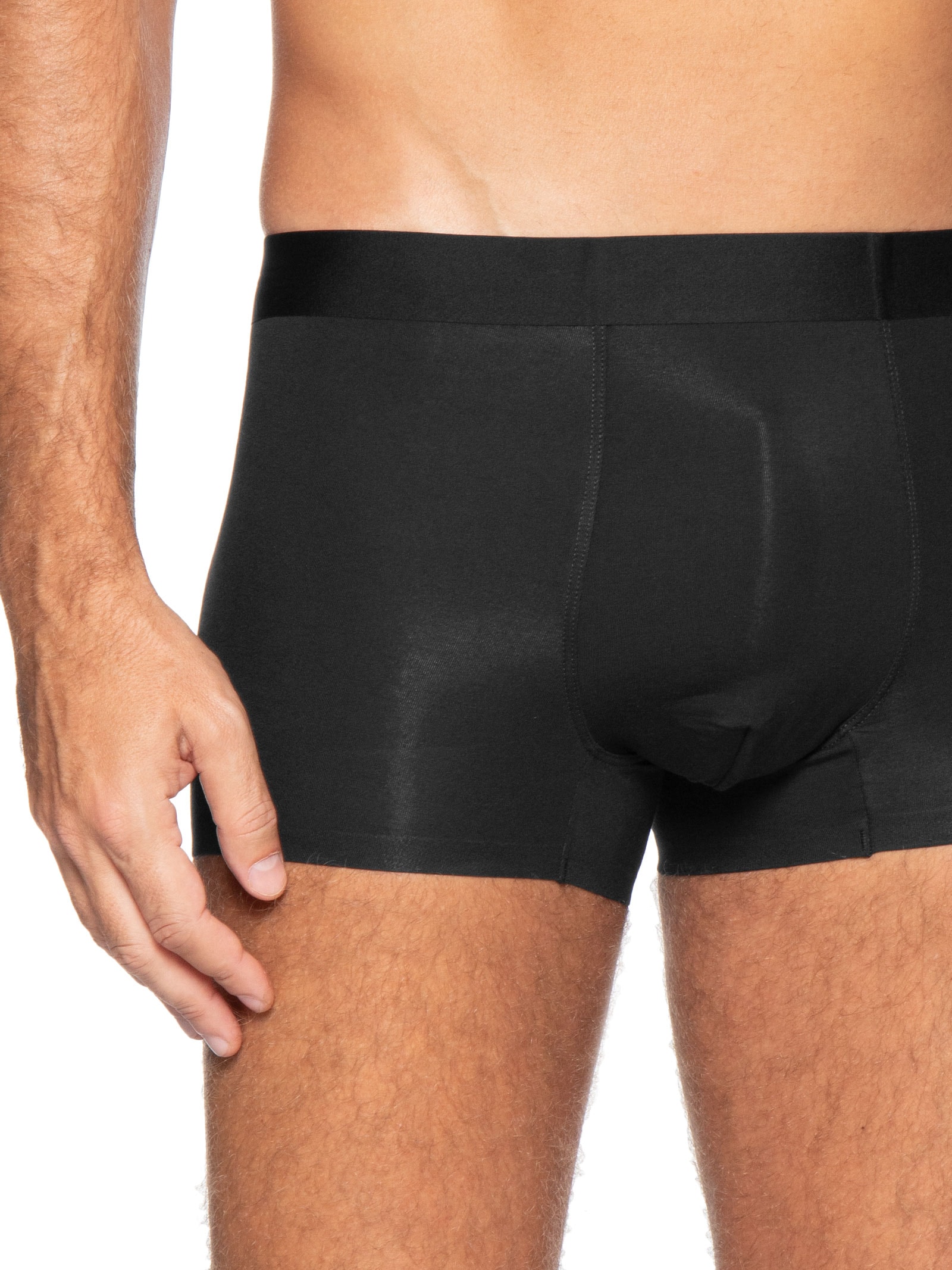 Cueca Box Modal Com Elastano Preto Basiq Men