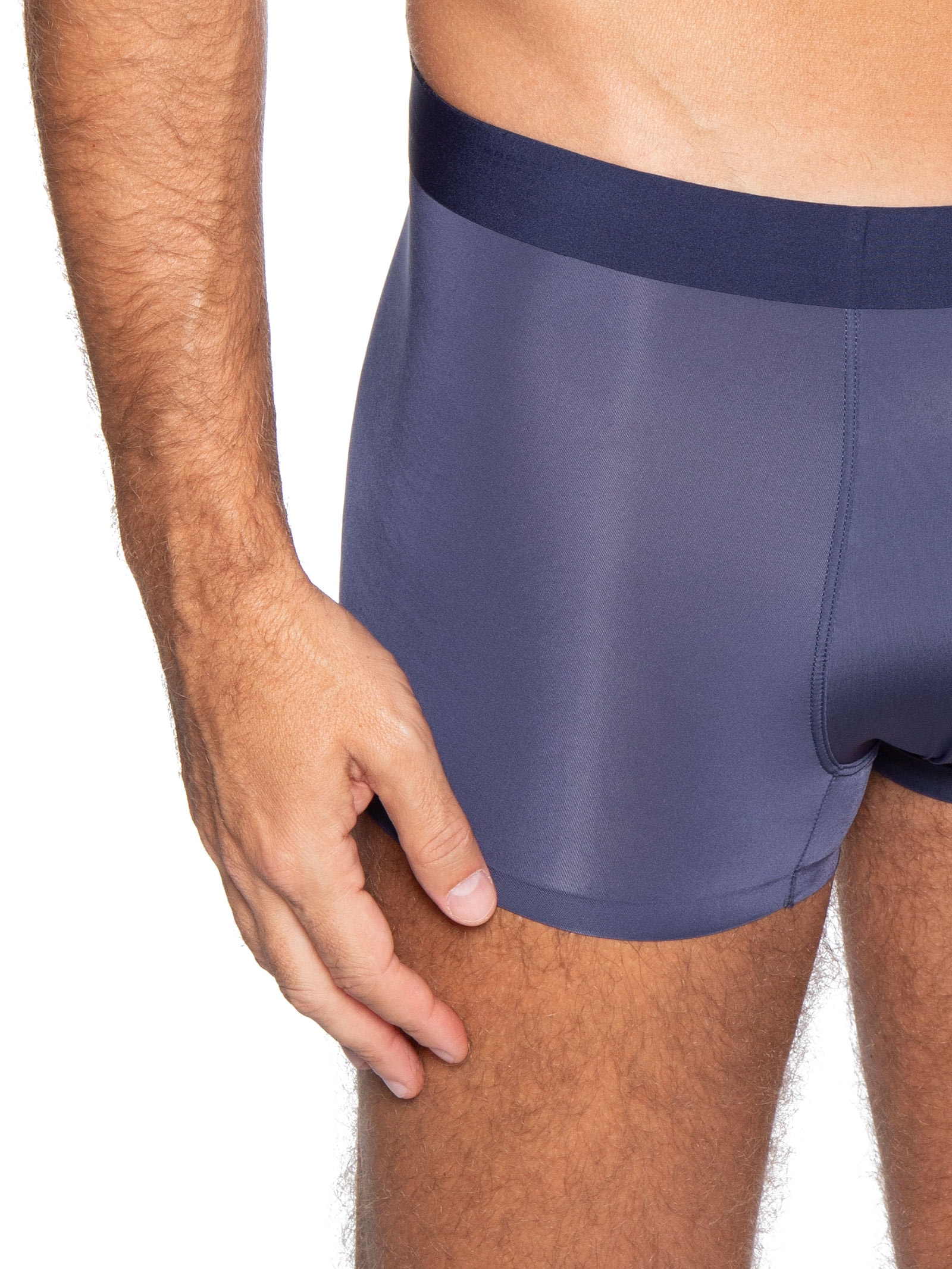 Cueca Box Sem Costura Poliamida Azul Basiq Men