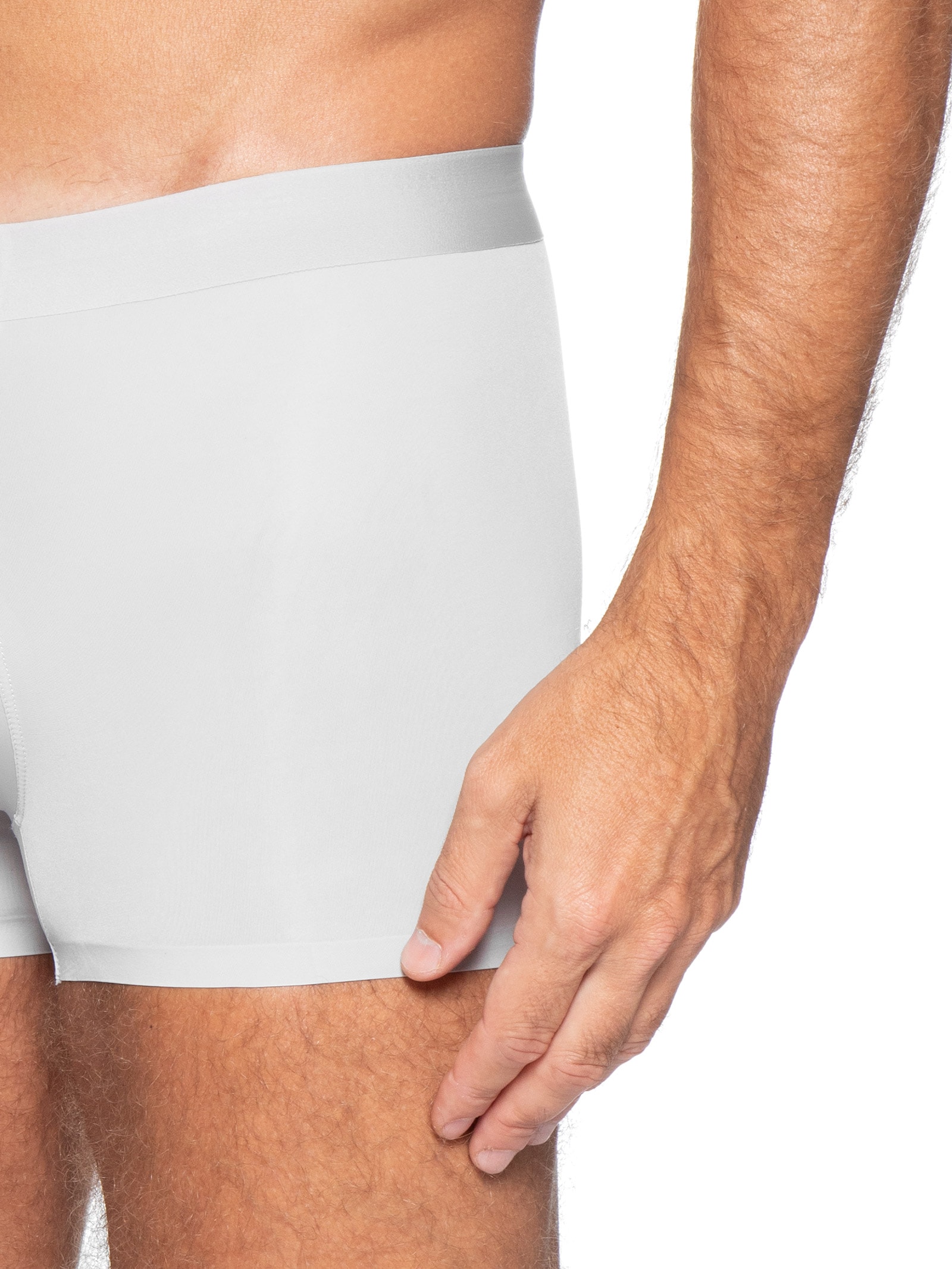 Cueca Box Sem Costura Poliamida Cinza Basiq Men