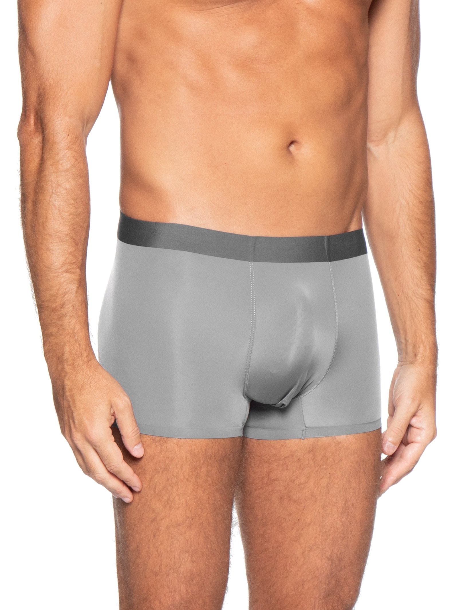 Cueca Box Sem Costura Poliamida Cinza Basiq Men