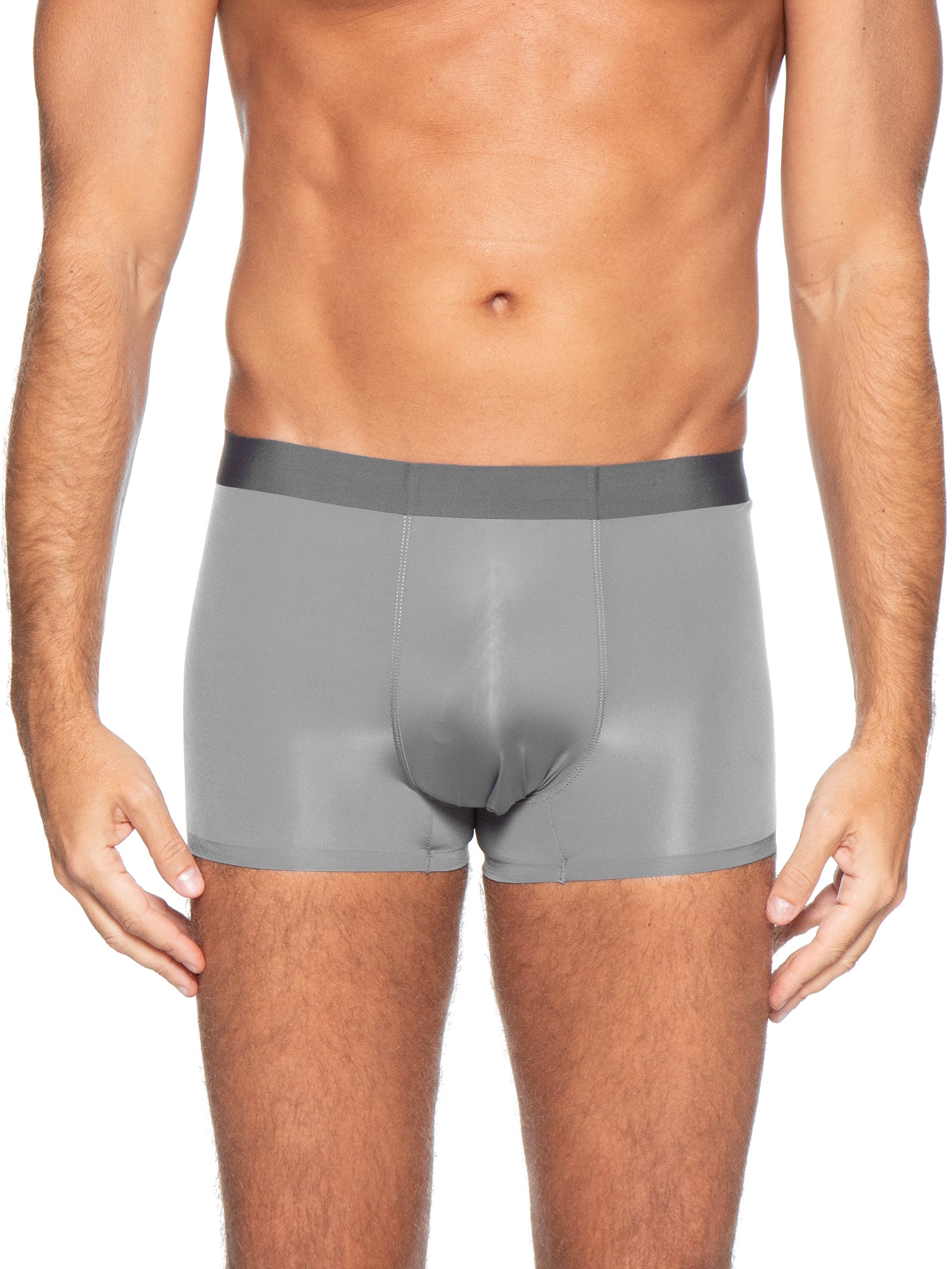 Cueca Box Sem Costura Poliamida Cinza Basiq Men