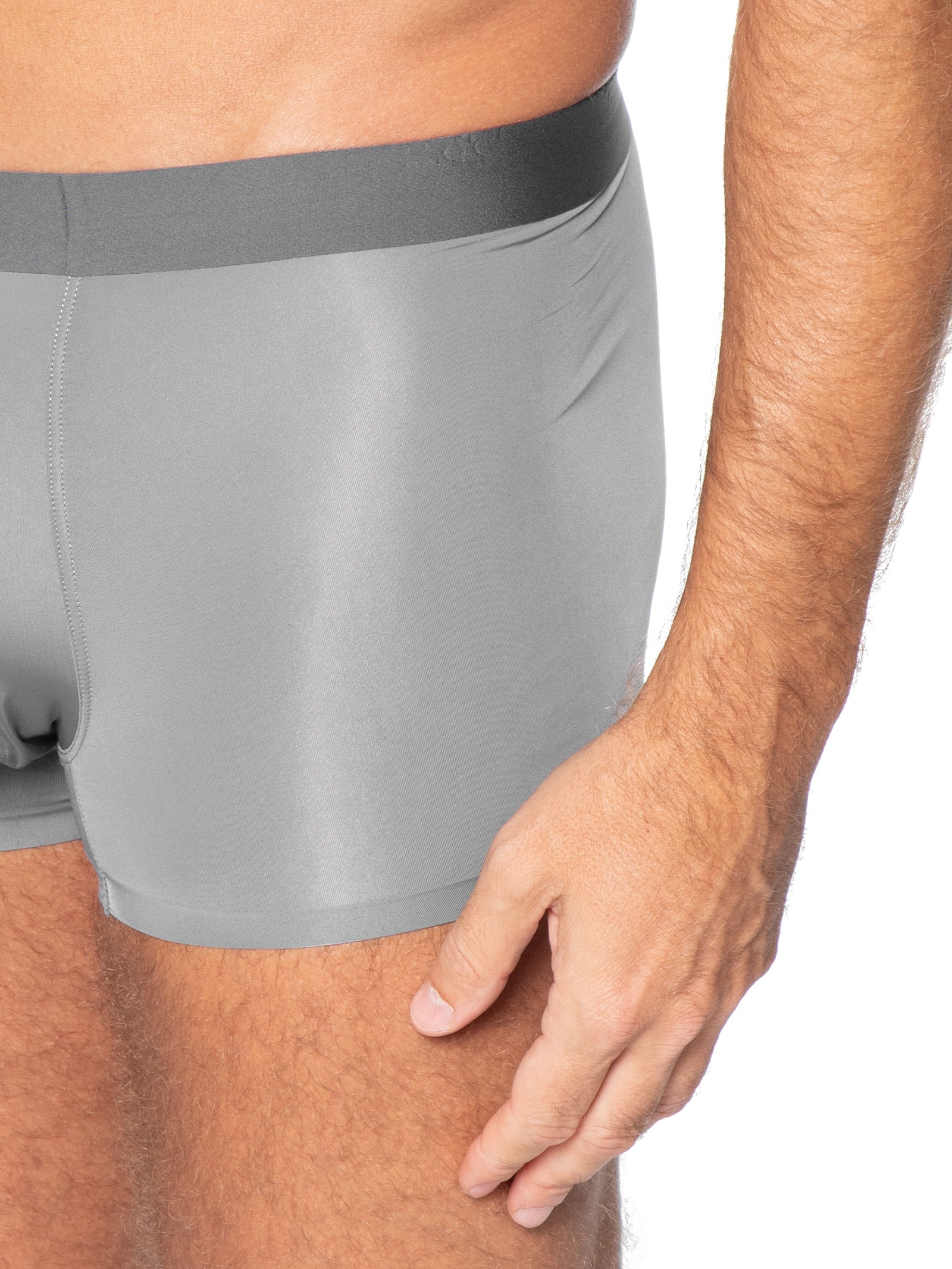 Cueca Box Sem Costura Poliamida Cinza Basiq Men