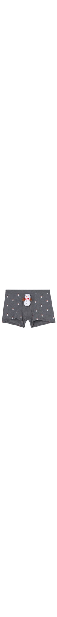 Cueca Boxer Boneco De Neve Em Algodão Supima - Cinza