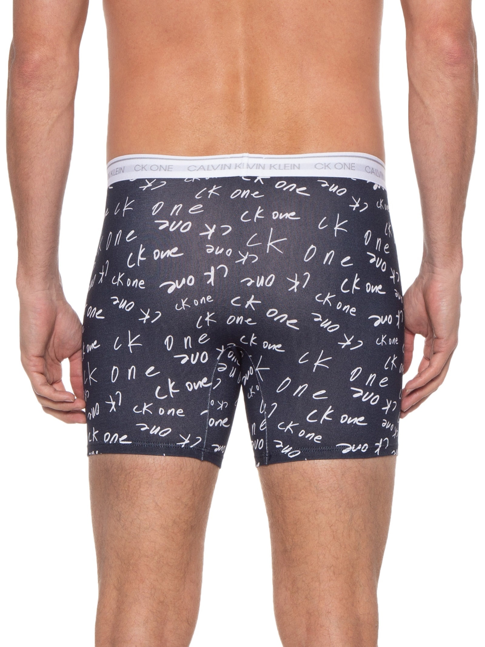 Cueca Boxer Ck One Print Marker Logo Azul Calvin Klein Underwear