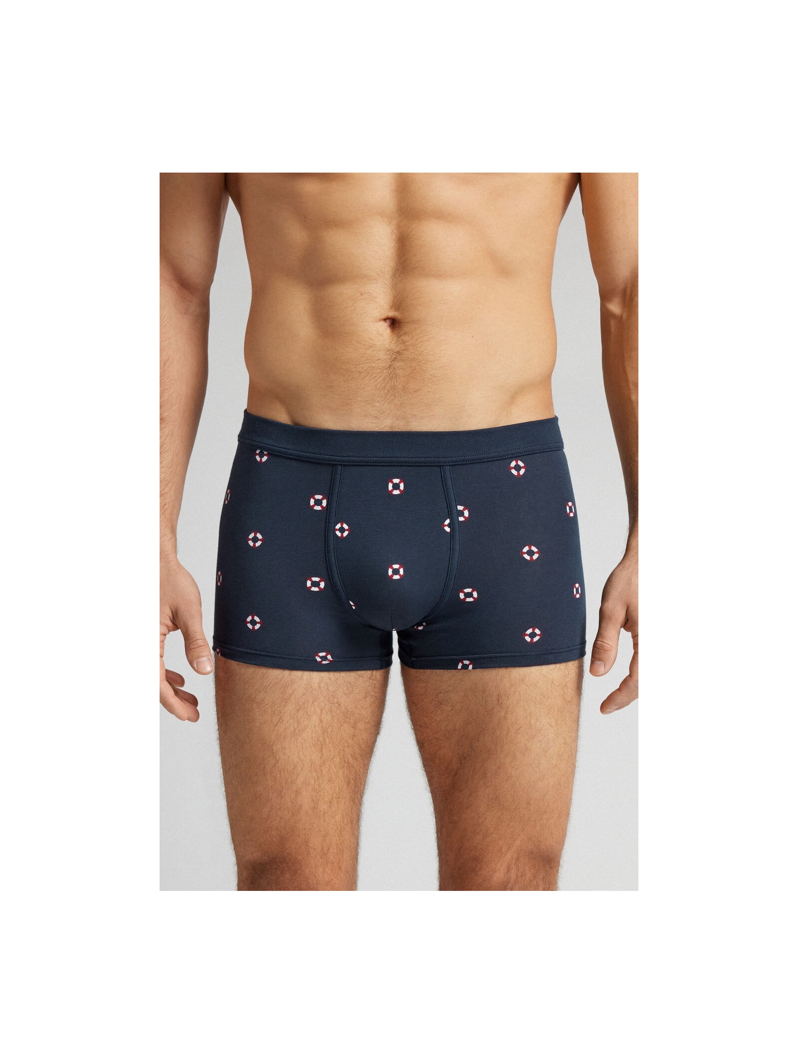 Cueca Boxer Com Estampa De Boias Em Algodão Natural Fresh Azul Intimissimi