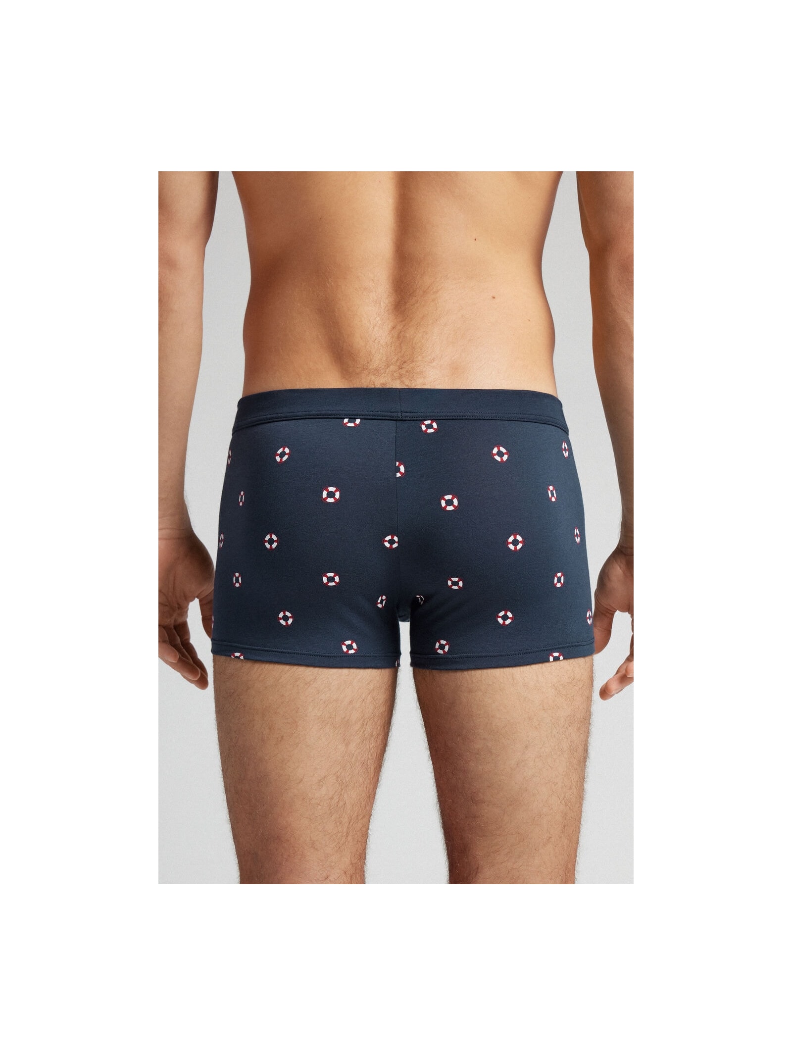 Cueca Boxer Com Estampa De Boias Em Algodão Natural Fresh Azul Intimissimi