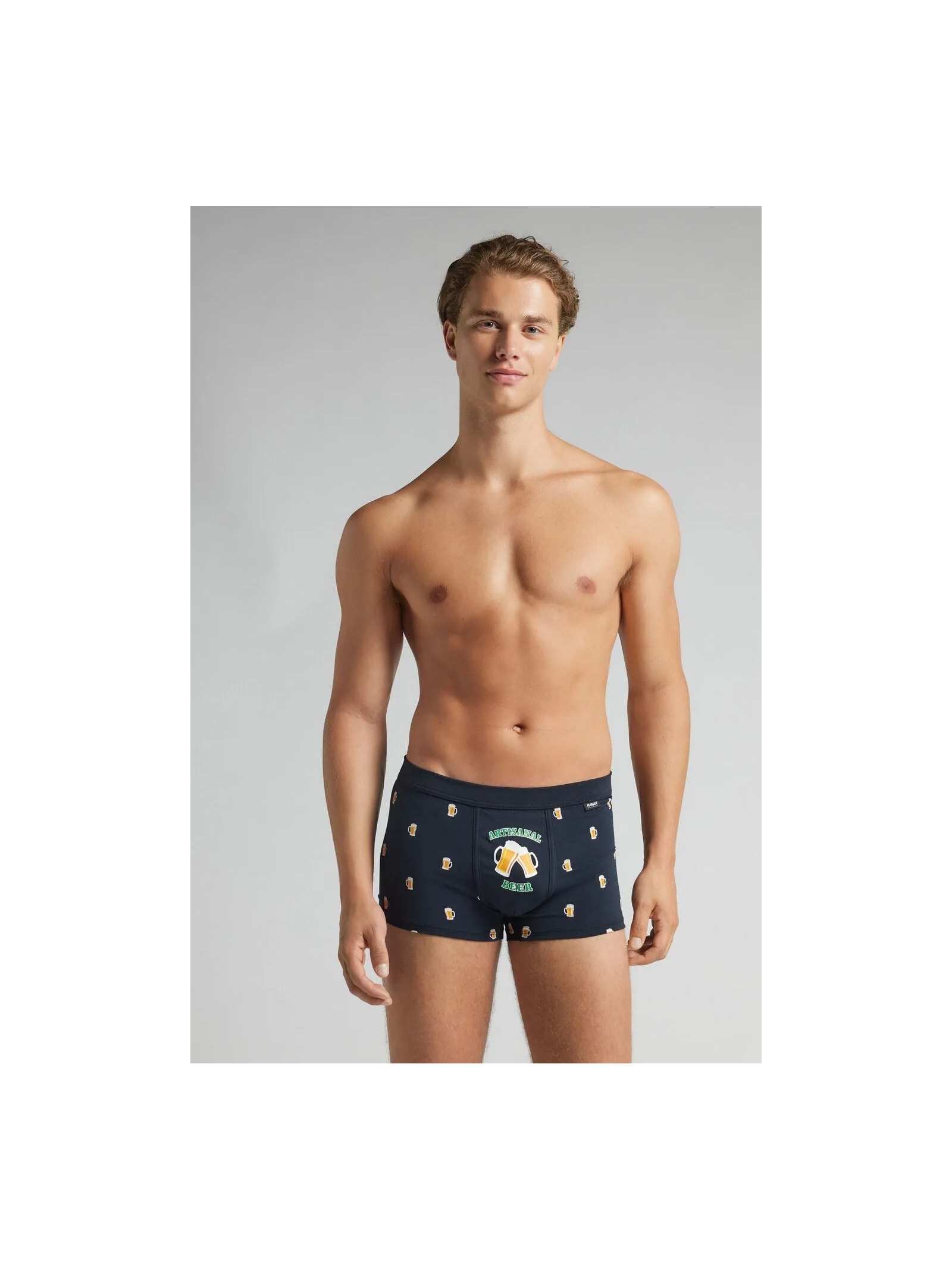 Cueca Boxer Com Estampa De Cerveja Em Algodão Supima Azul Intimissimi