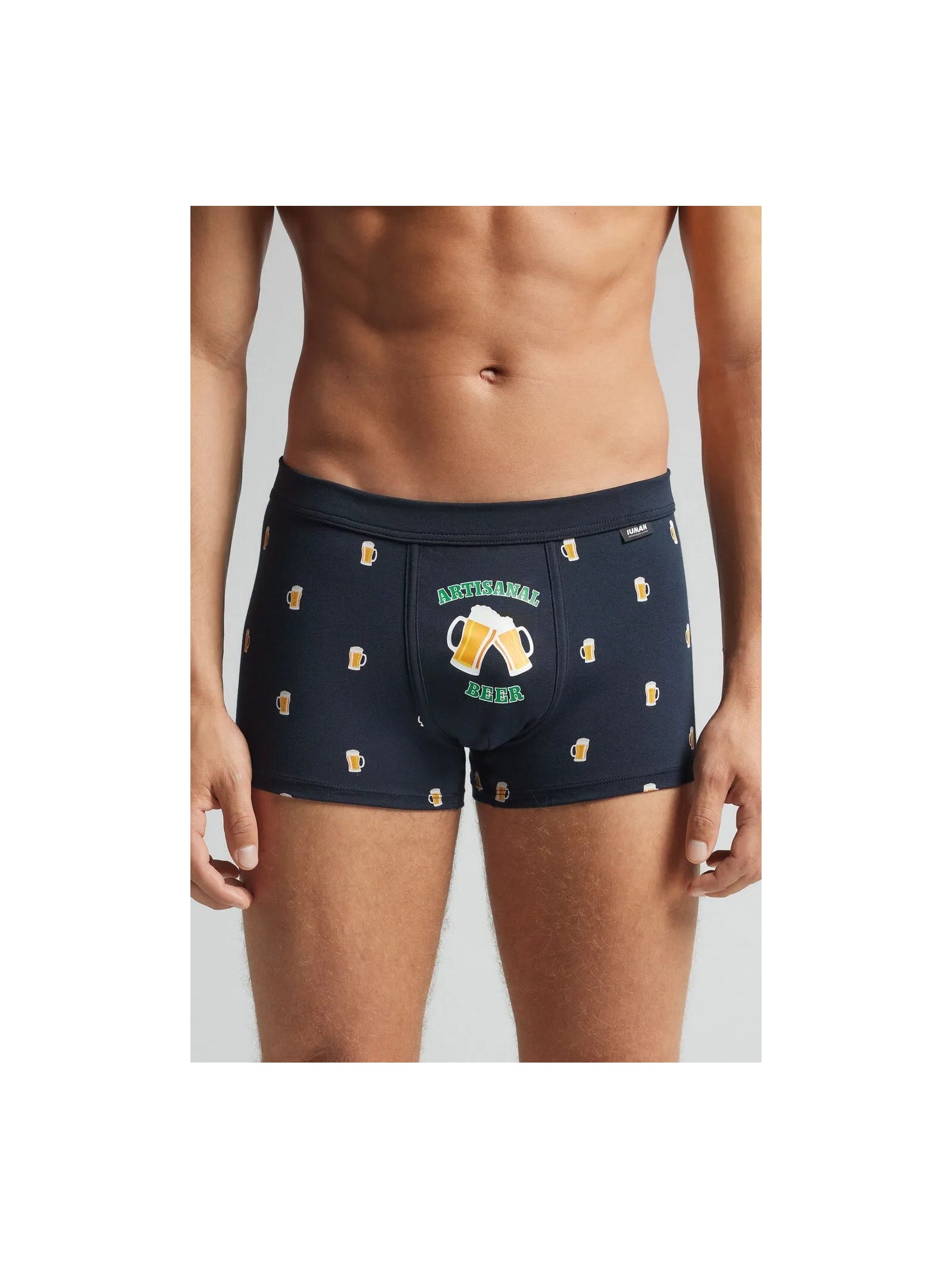 Cueca Boxer Com Estampa De Cerveja Em Algodão Supima Azul Intimissimi