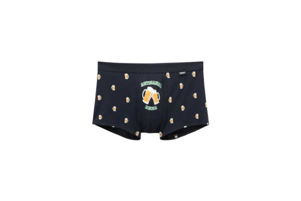 Cueca Boxer Com Estampa De Cerveja Em Algodão Supima - Azul