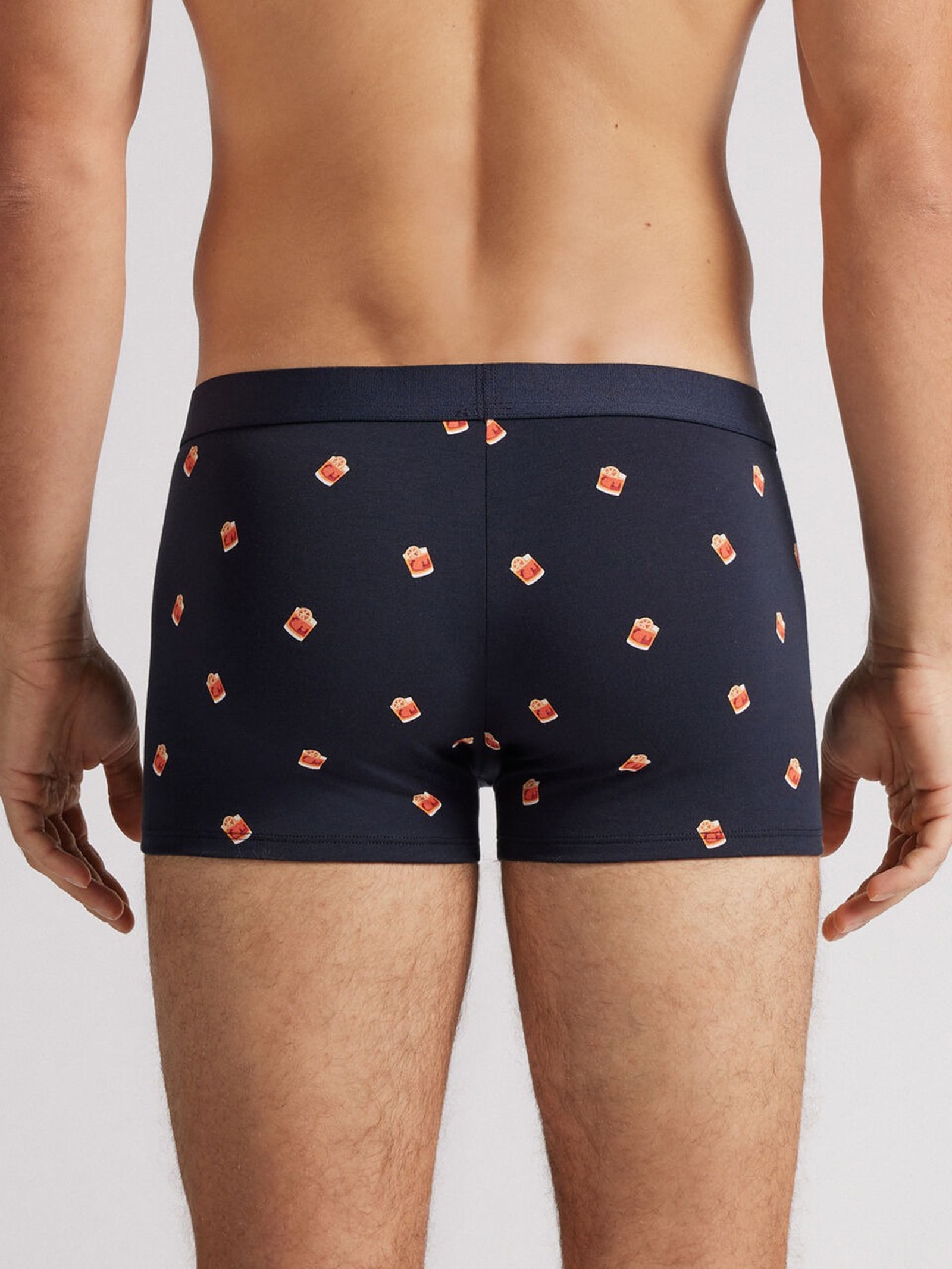 Cueca Boxer Com Estampa De Coquetel Negroni Em Algodão Supima Azul Intimissimi