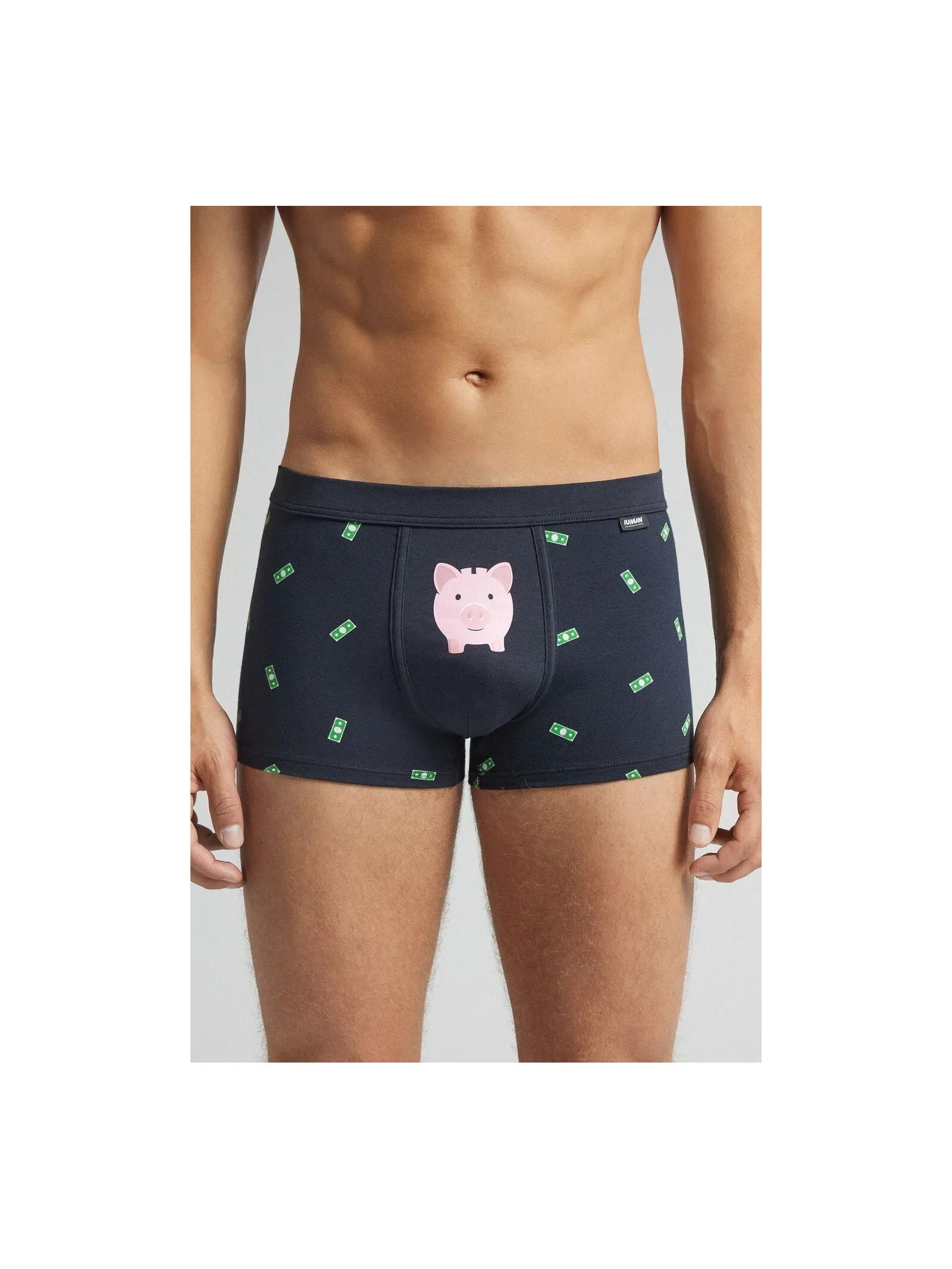 Cueca Boxer Com Estampa De Dólar Em Algodão Supima Azul Intimissimi