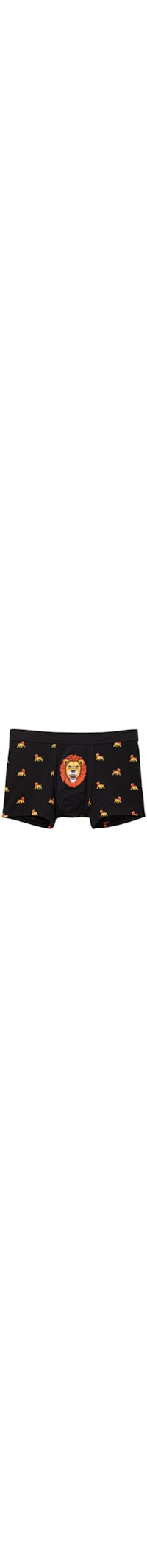 Cueca Boxer Com Estampa De Leões Em Algodão Natural Fresh - Preto