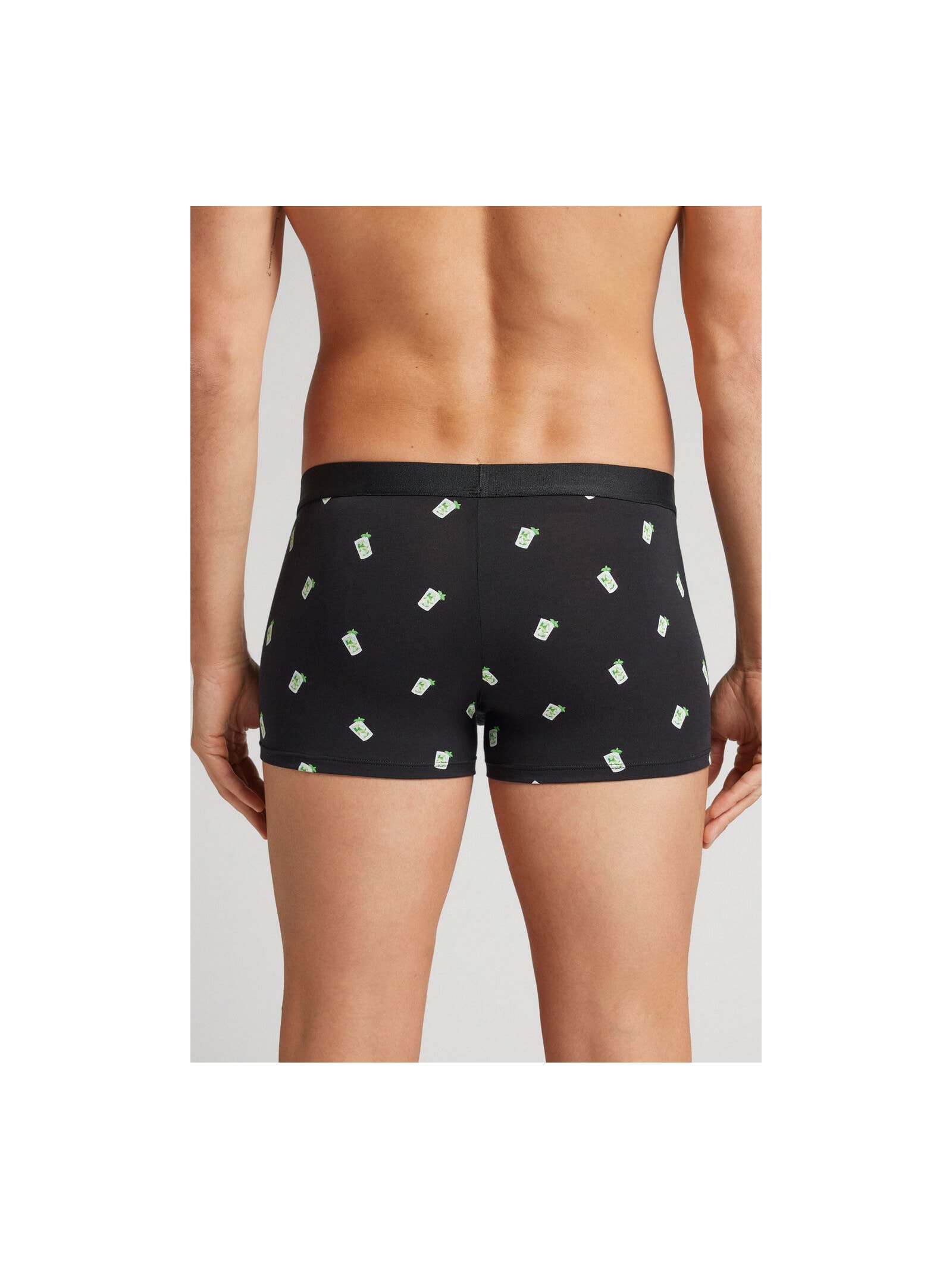 Cueca Boxer Com Estampa De Mojito Em Algodão Supima Preto Intimissimi