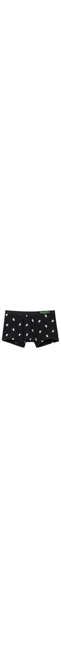 Cueca Boxer Com Estampa De Mojito Em Algodão Supima - Preto