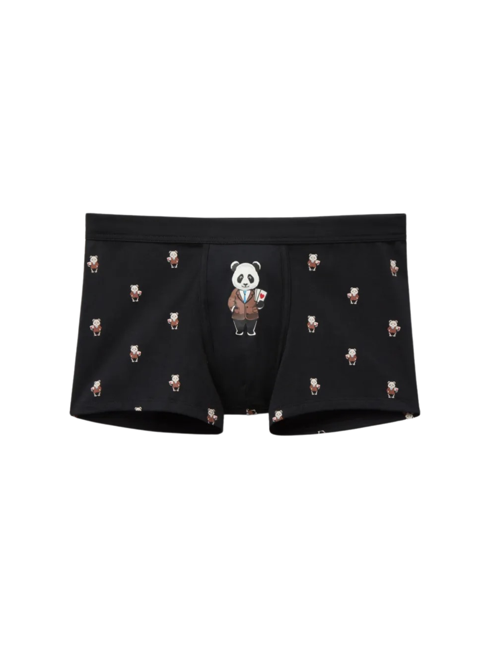 Cueca Boxer Com Estampa De Panda Em Algodão Supima Preto Intimissimi