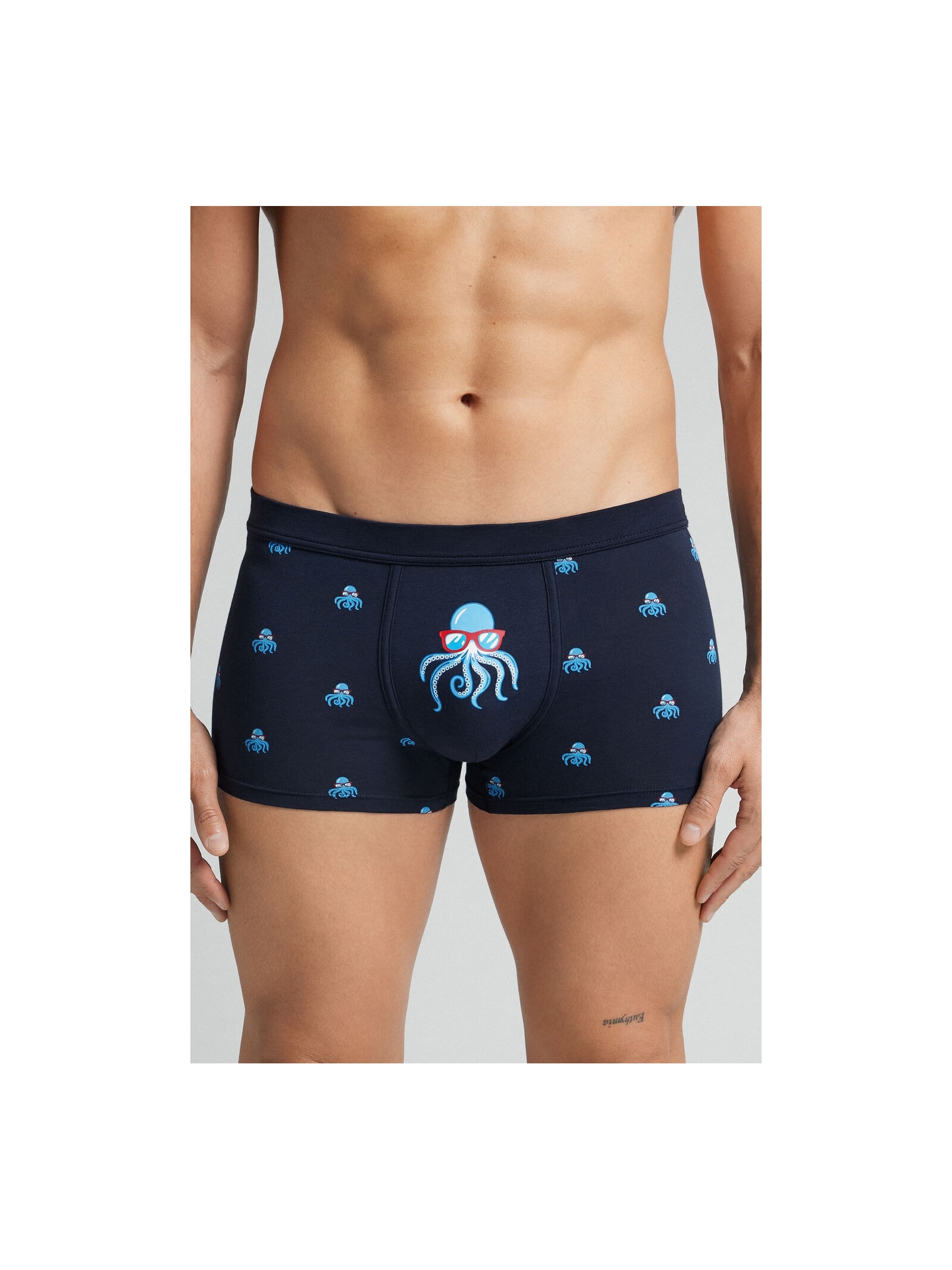 Cueca Boxer Com Estampa De Polvo Em Algodão Natural Fresh Azul Intimissimi